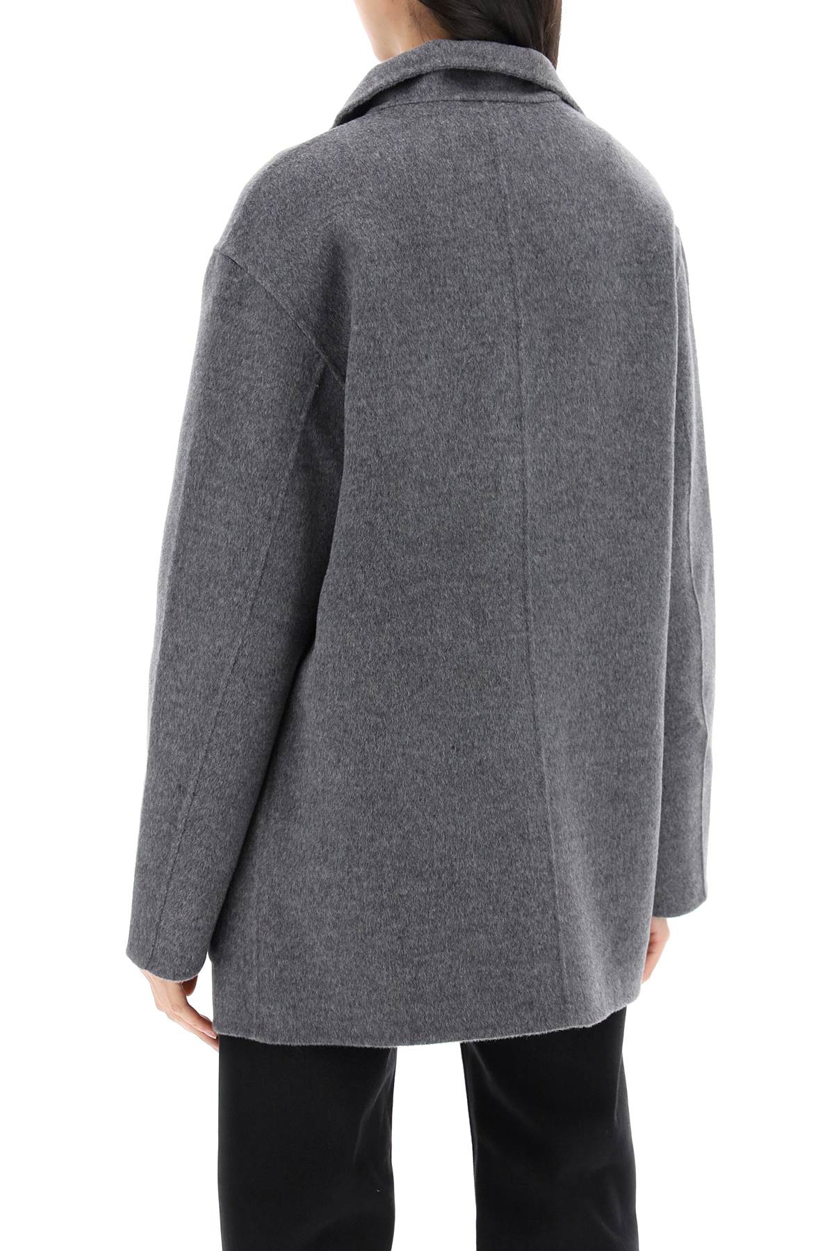 Shop Totême Double-faced Wool Jacket In Grey