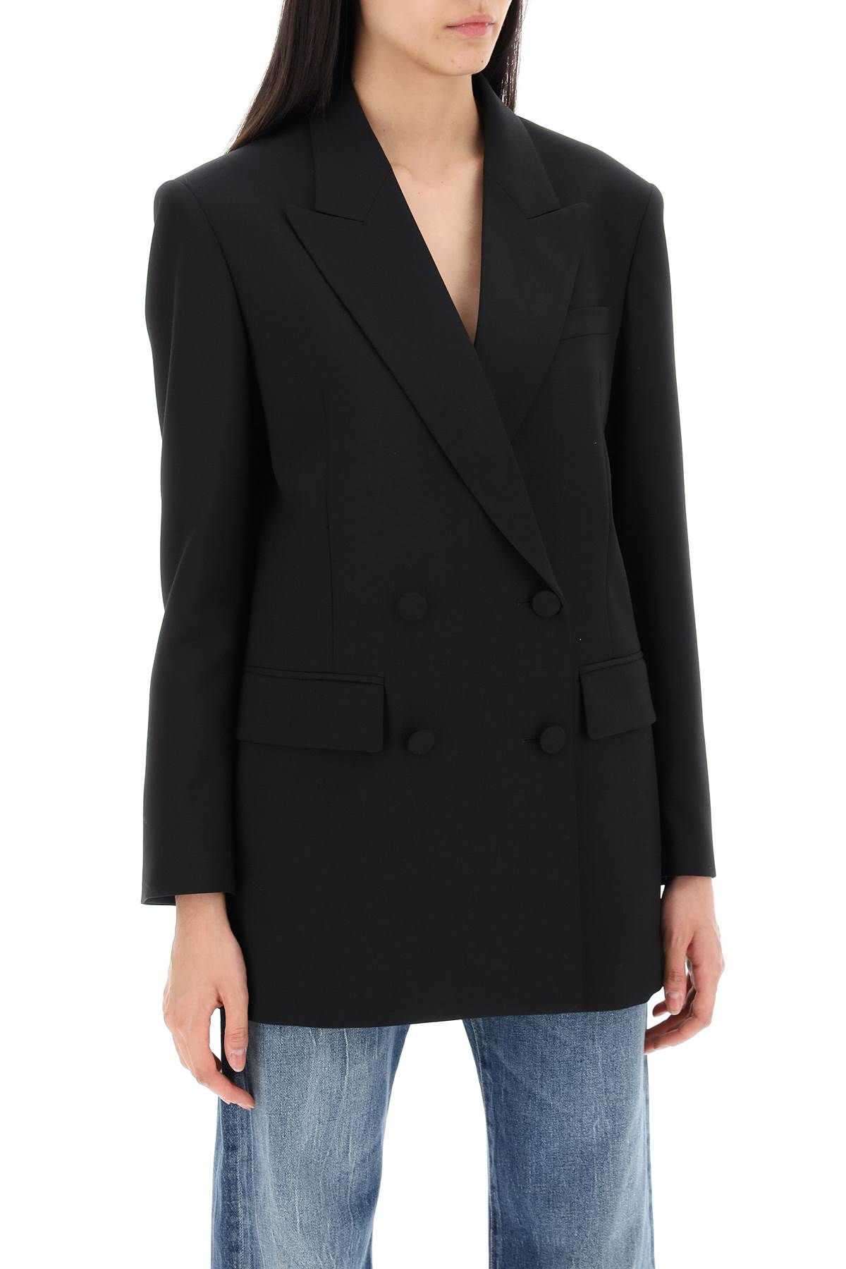 Shop Valentino Tailored Wool Jacket For Men In Black