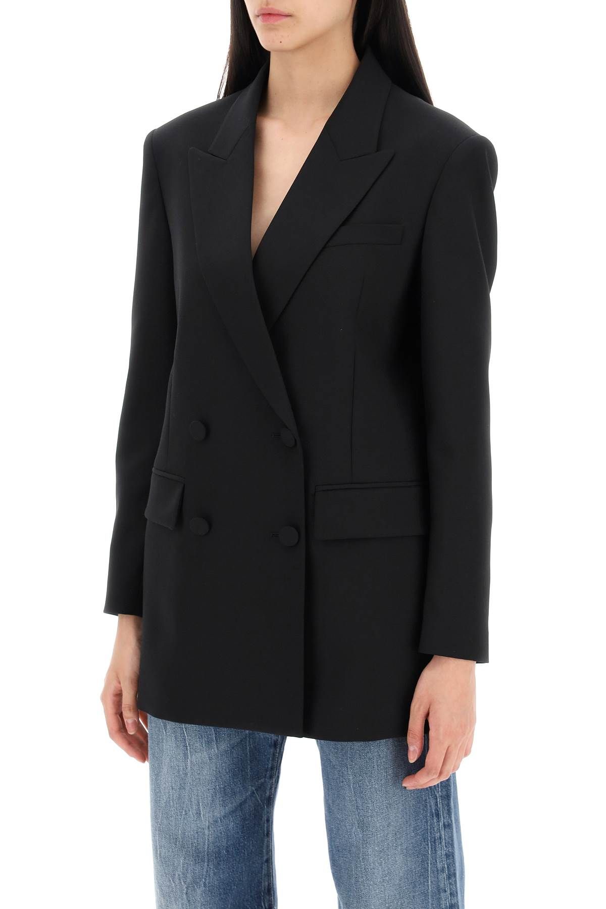 Shop Valentino Tailored Wool Jacket For Men In Black