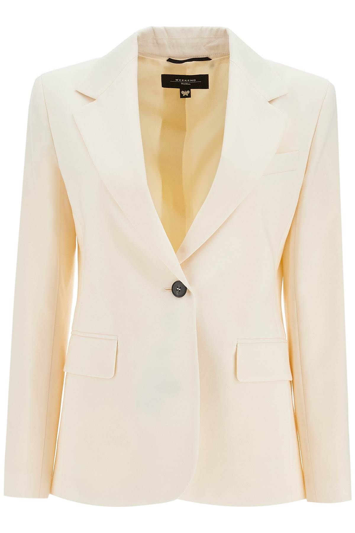 Shop Weekend Max Mara Single-breasted Lamine In White