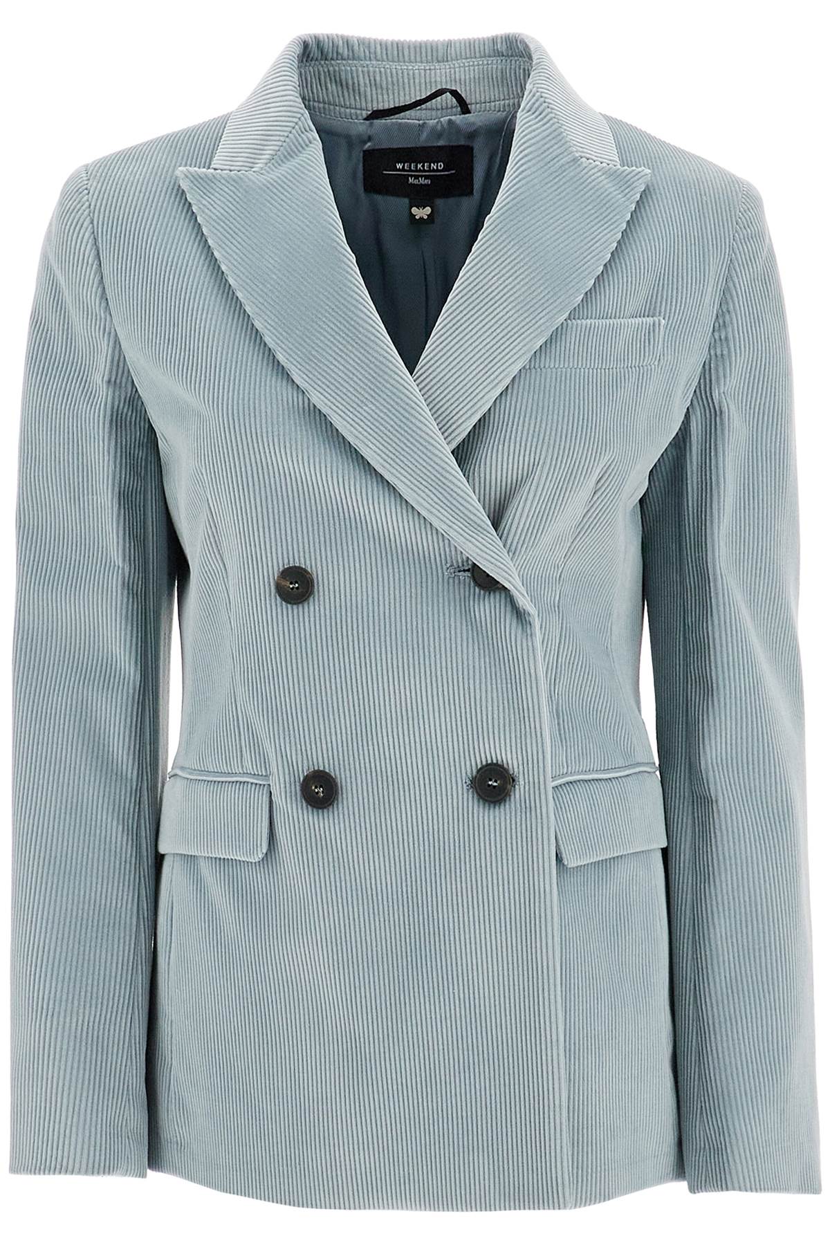 Shop Weekend Max Mara 'katanga' Velvet Bl In Light Blue