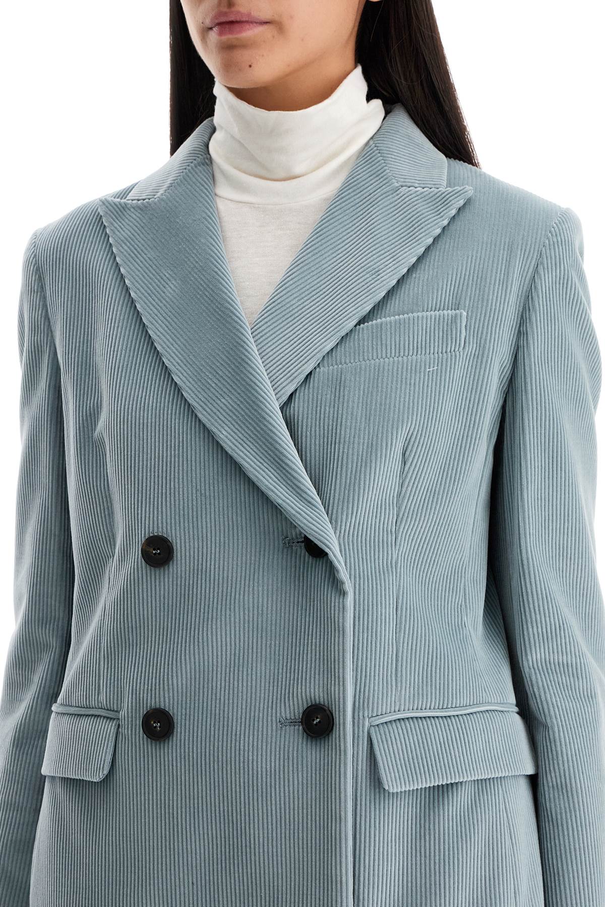 Shop Weekend Max Mara 'katanga' Velvet Bl In Light Blue