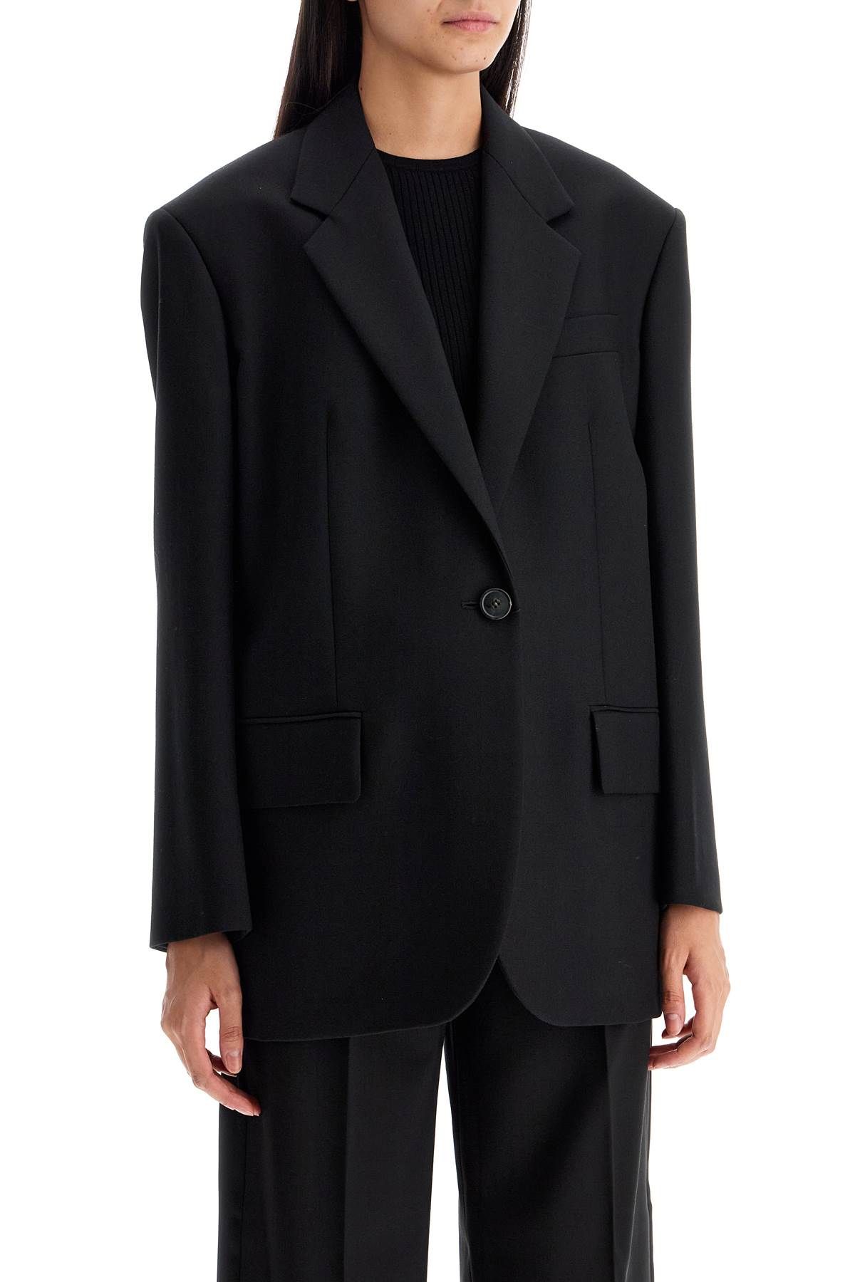 Shop Weekend Max Mara Oversized Wool 'bravo' Bl In Black