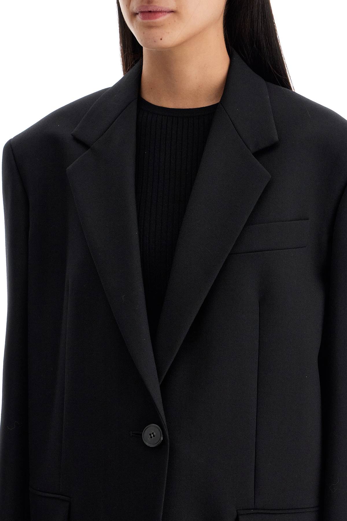 Shop Weekend Max Mara Oversized Wool 'bravo' Bl In Black