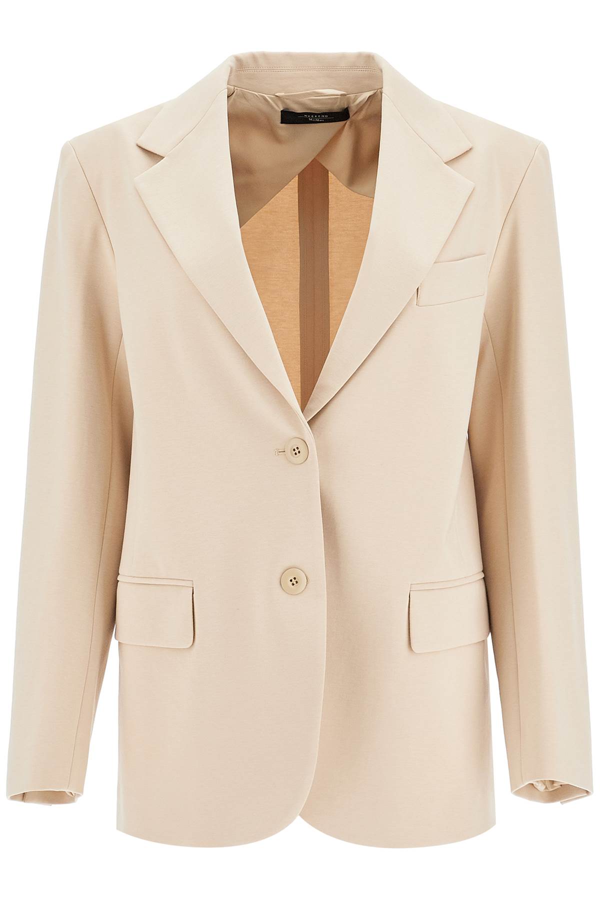 Shop Weekend Max Mara 'jersey Milano Blazer In Beige