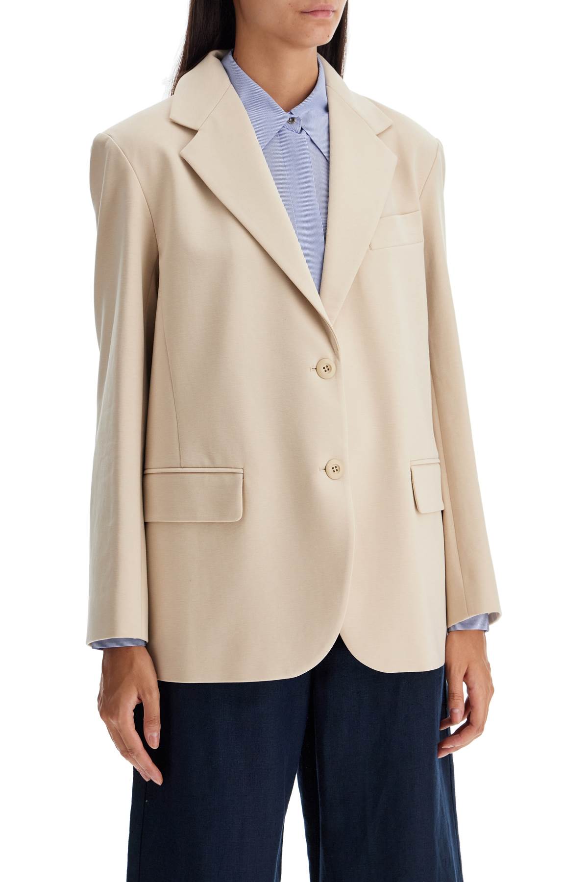 Shop Weekend Max Mara 'jersey Milano Blazer In Beige