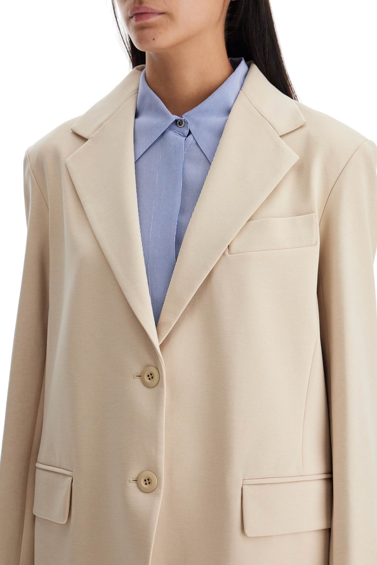 Shop Weekend Max Mara 'jersey Milano Blazer In Beige