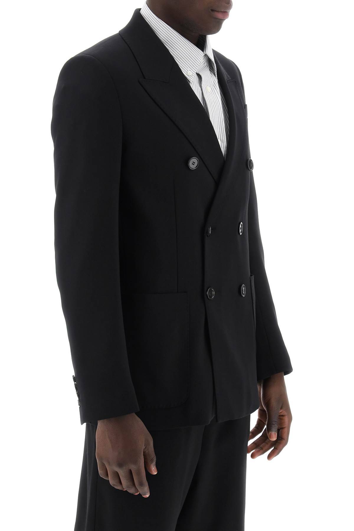 Shop Ami Alexandre Mattiussi Double-breasted Wool Jacket For Men In Black