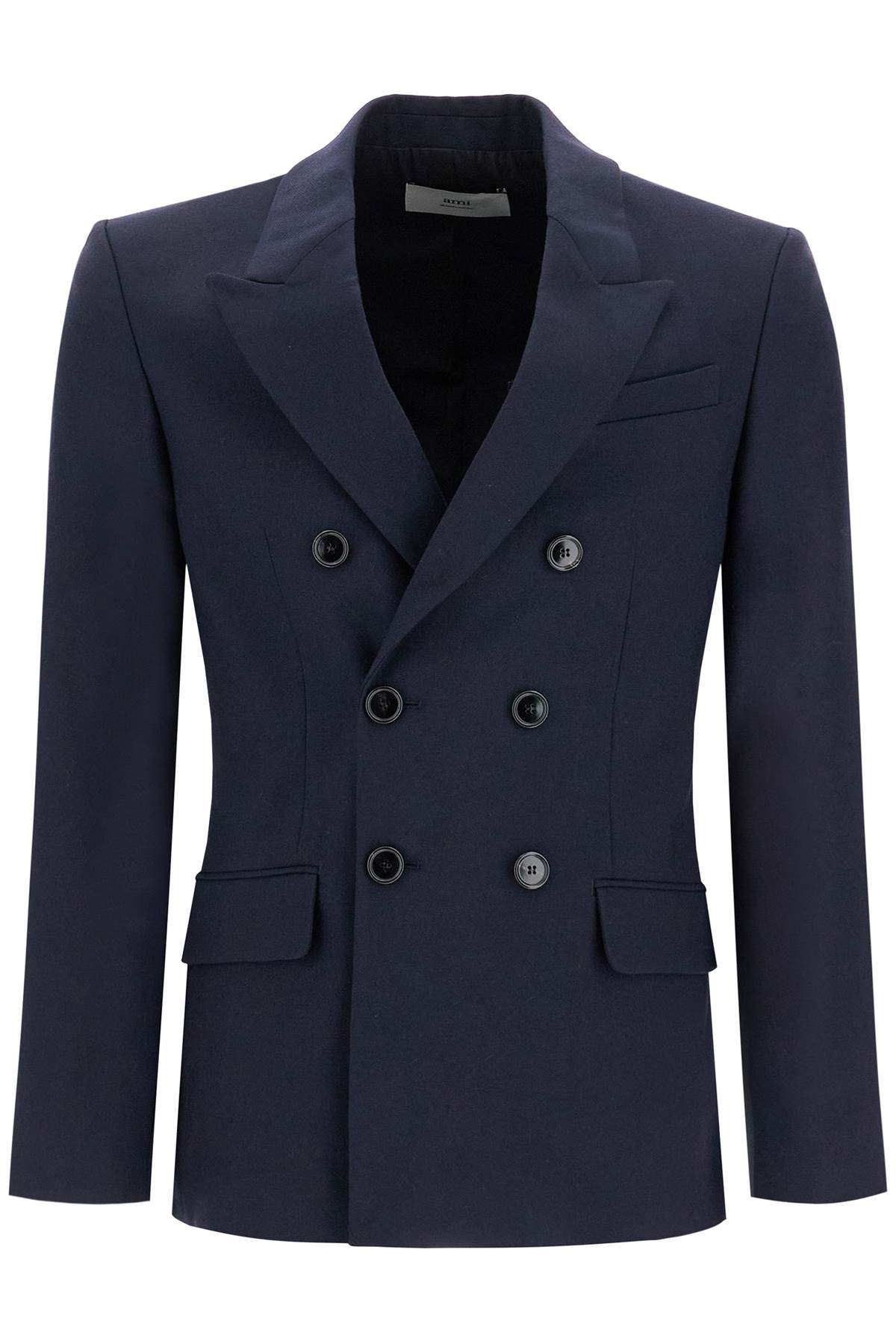 Shop Ami Alexandre Matiussi Double-breasted Wool Jacket In Blue