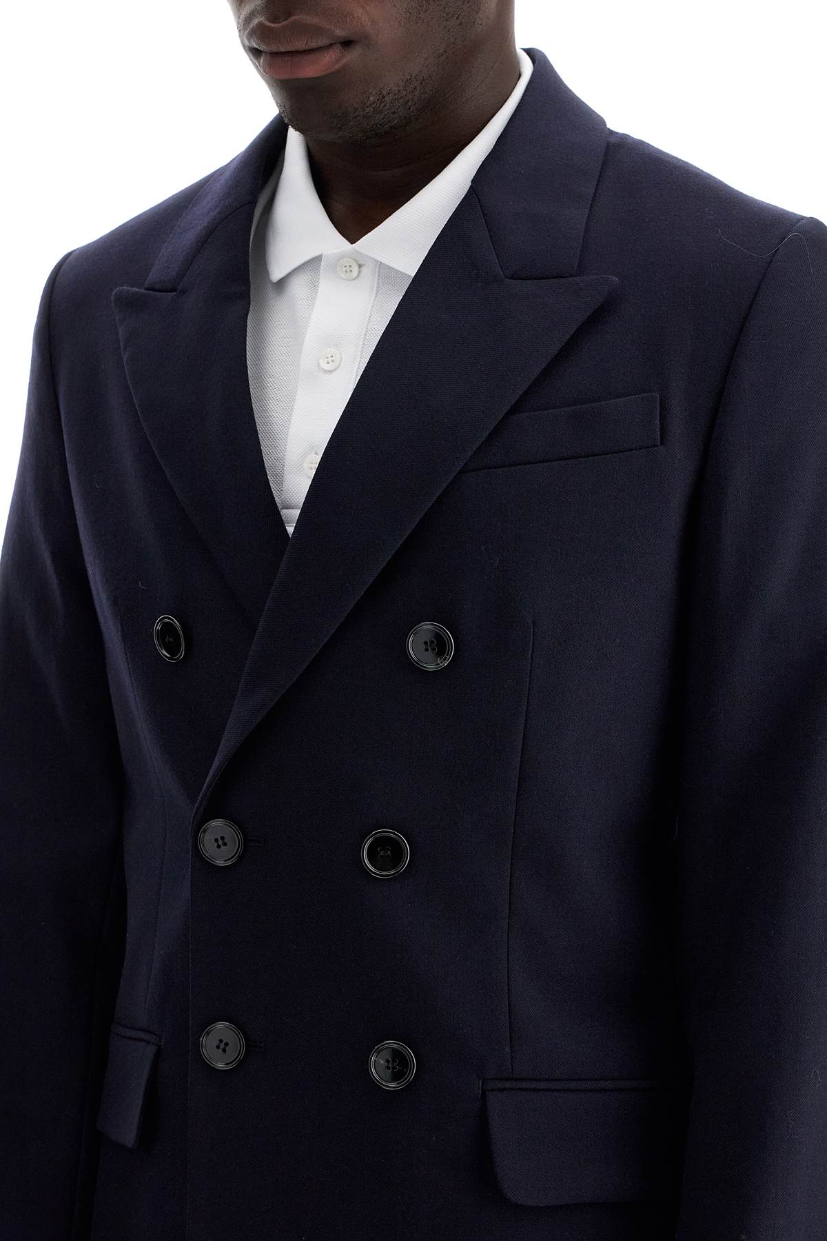 Shop Ami Alexandre Matiussi Double-breasted Wool Jacket In Blue