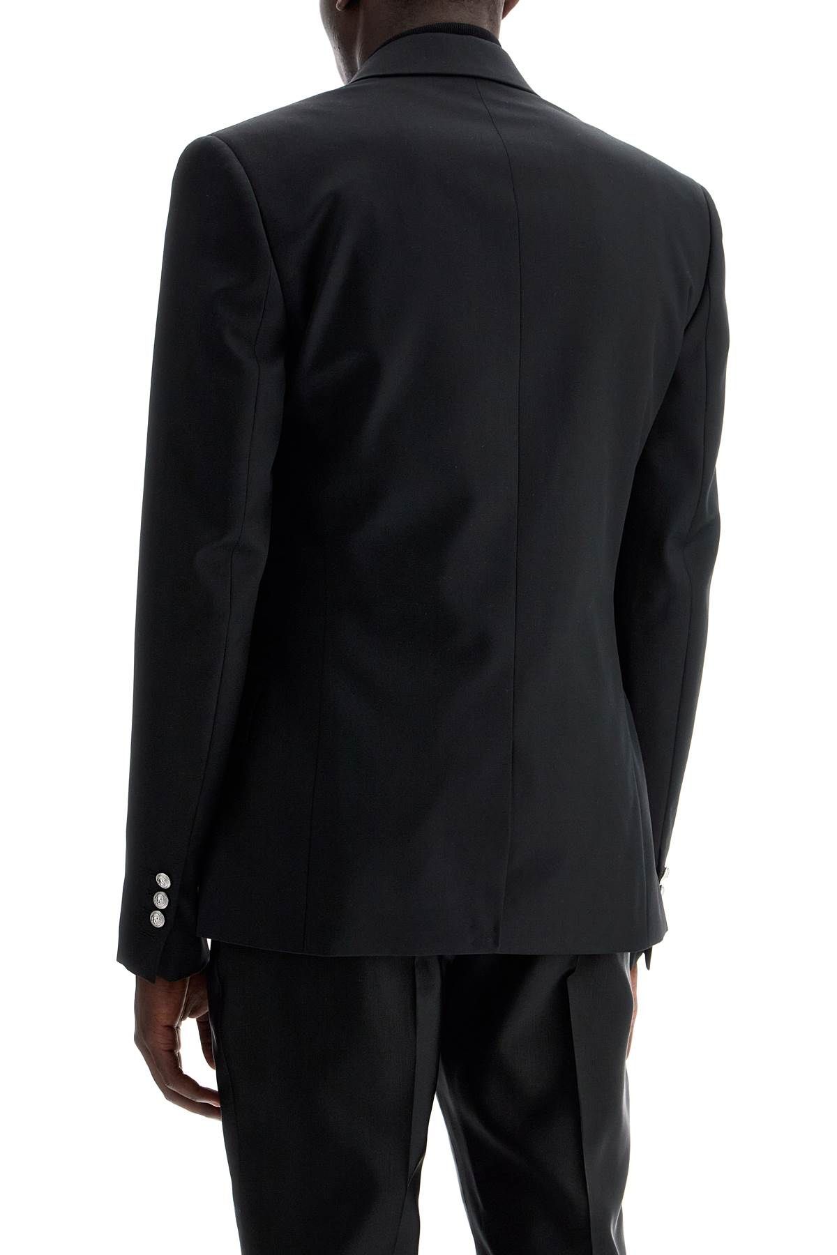 Shop Balmain Six-button Wool Jacket In Black