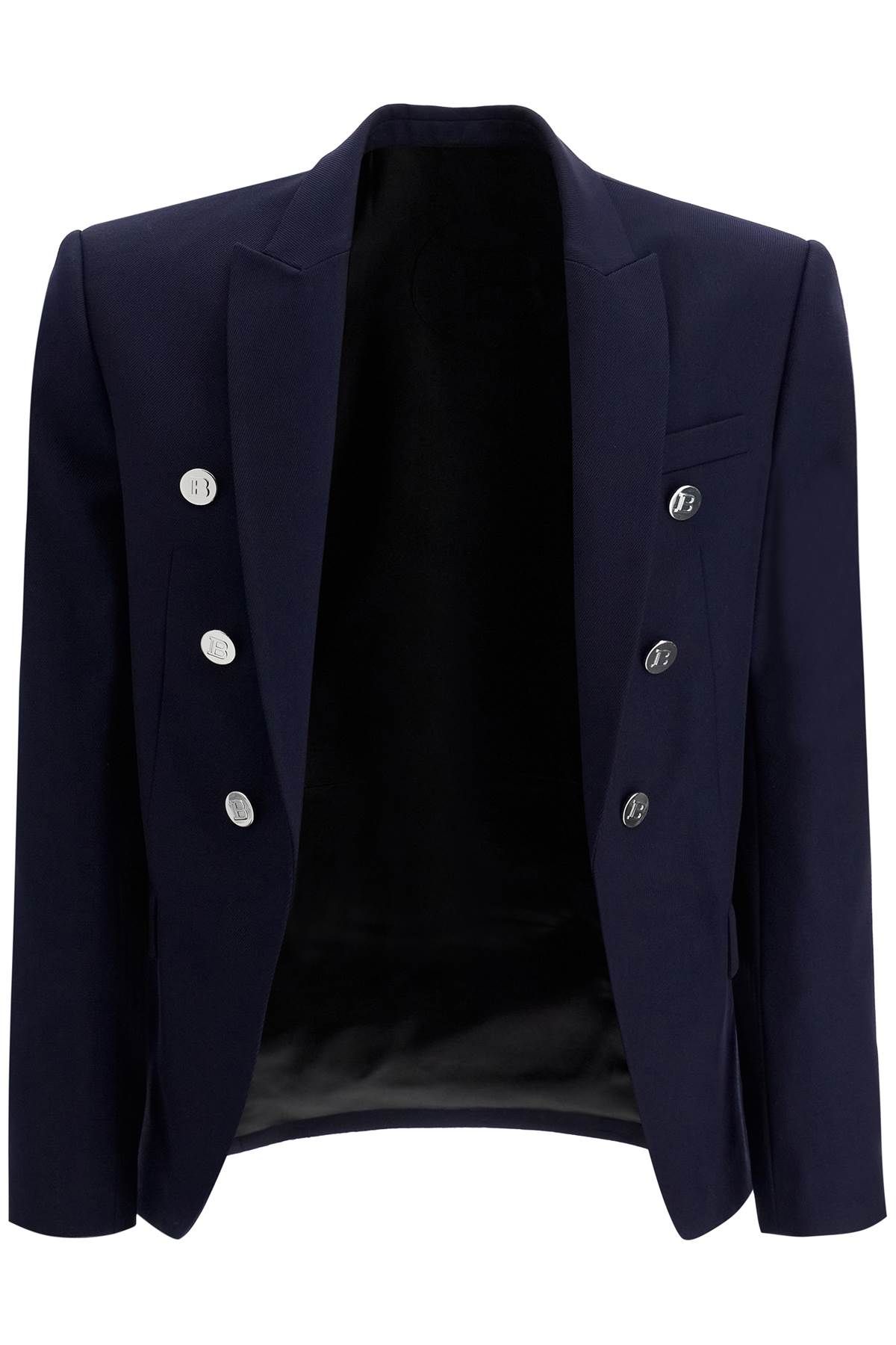 Shop Balmain Six-button Wool Jacket In Blue