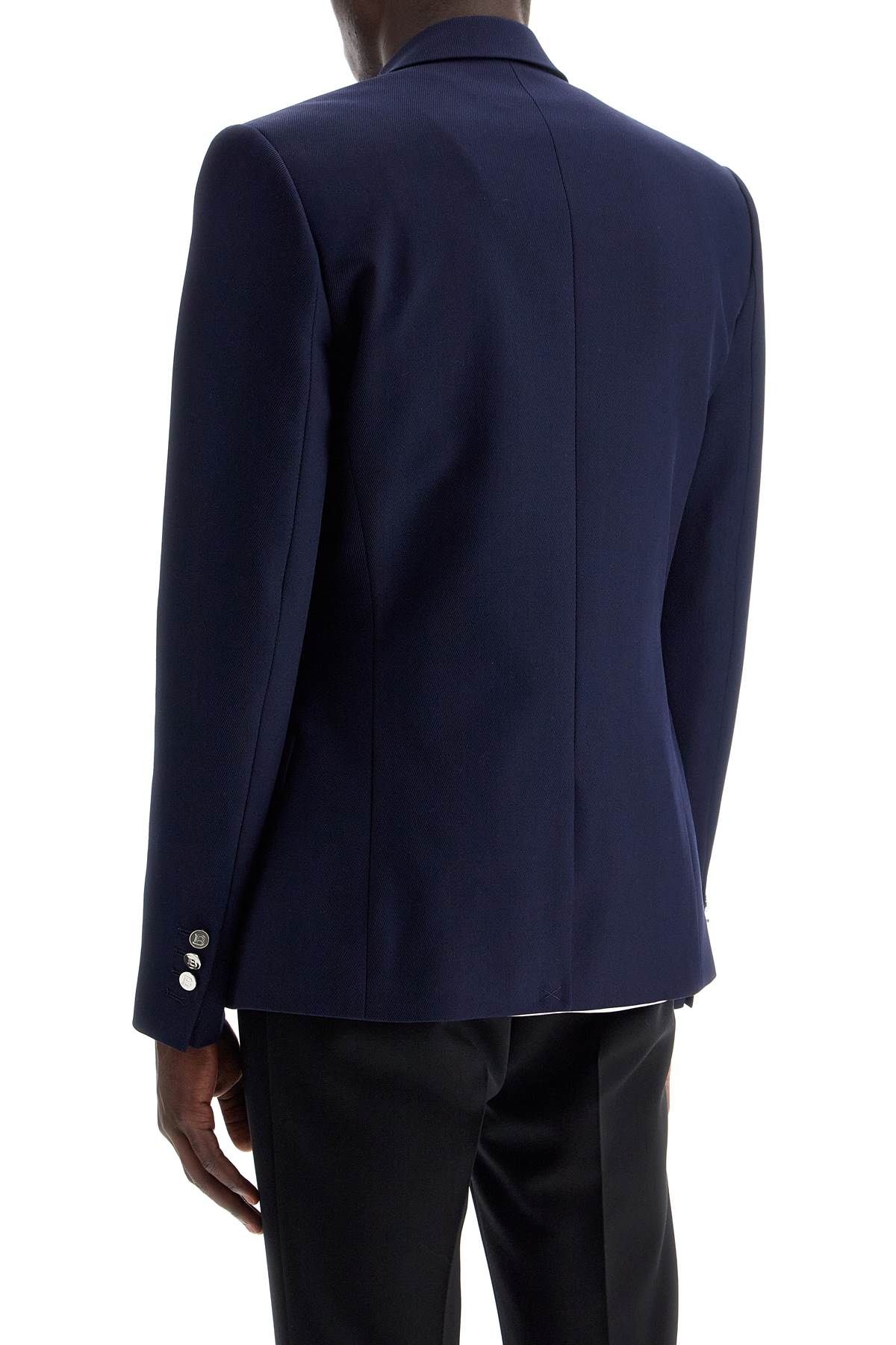 Shop Balmain Six-button Wool Jacket In Blue