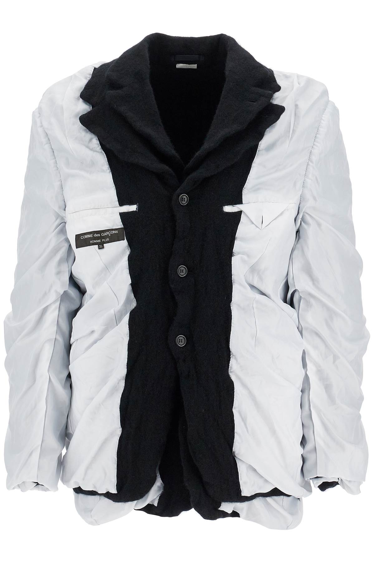 Shop Comme Des Garçons Homme Deux Layered Jacket With Inside Out Effect In Black