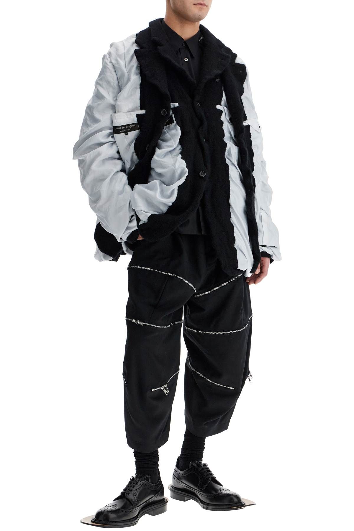 Shop Comme Des Garçons Homme Deux Layered Jacket With Inside Out Effect In Black