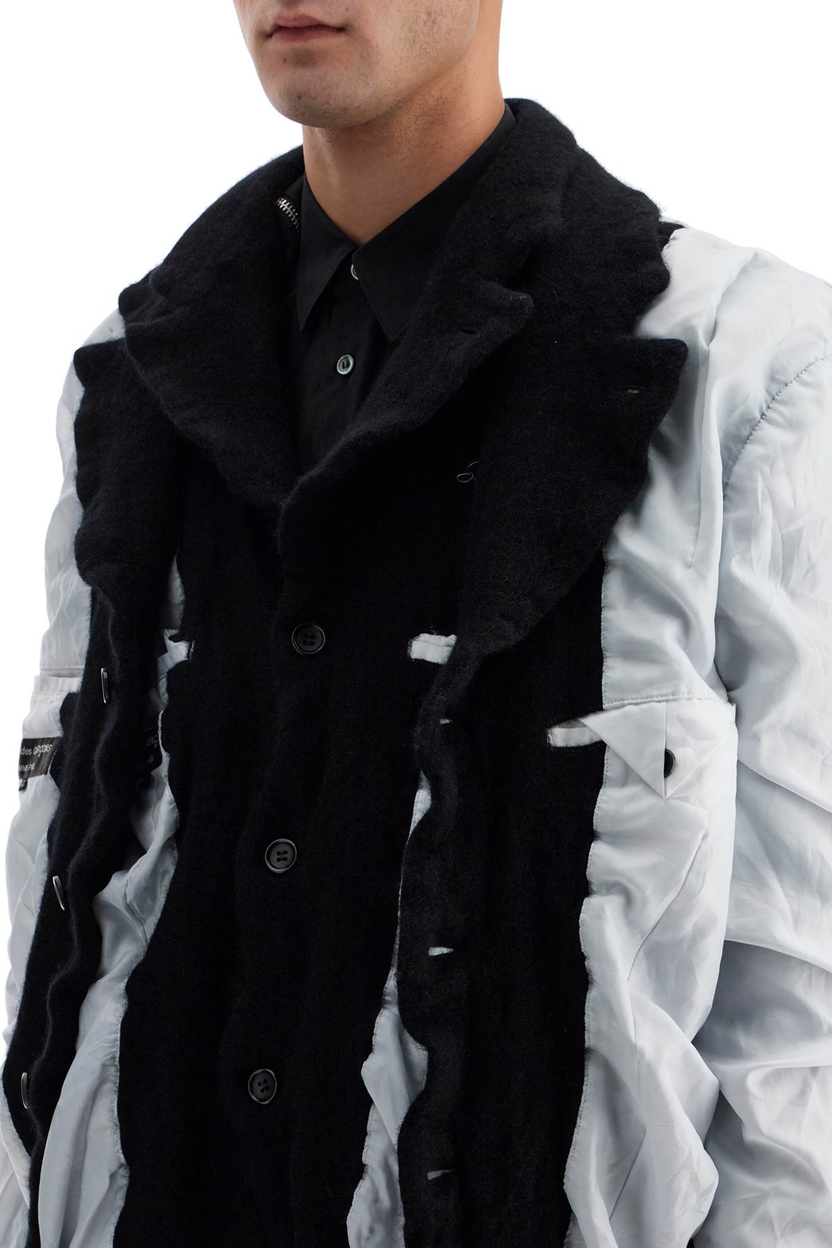 Shop Comme Des Garçons Homme Deux Layered Jacket With Inside Out Effect In Black