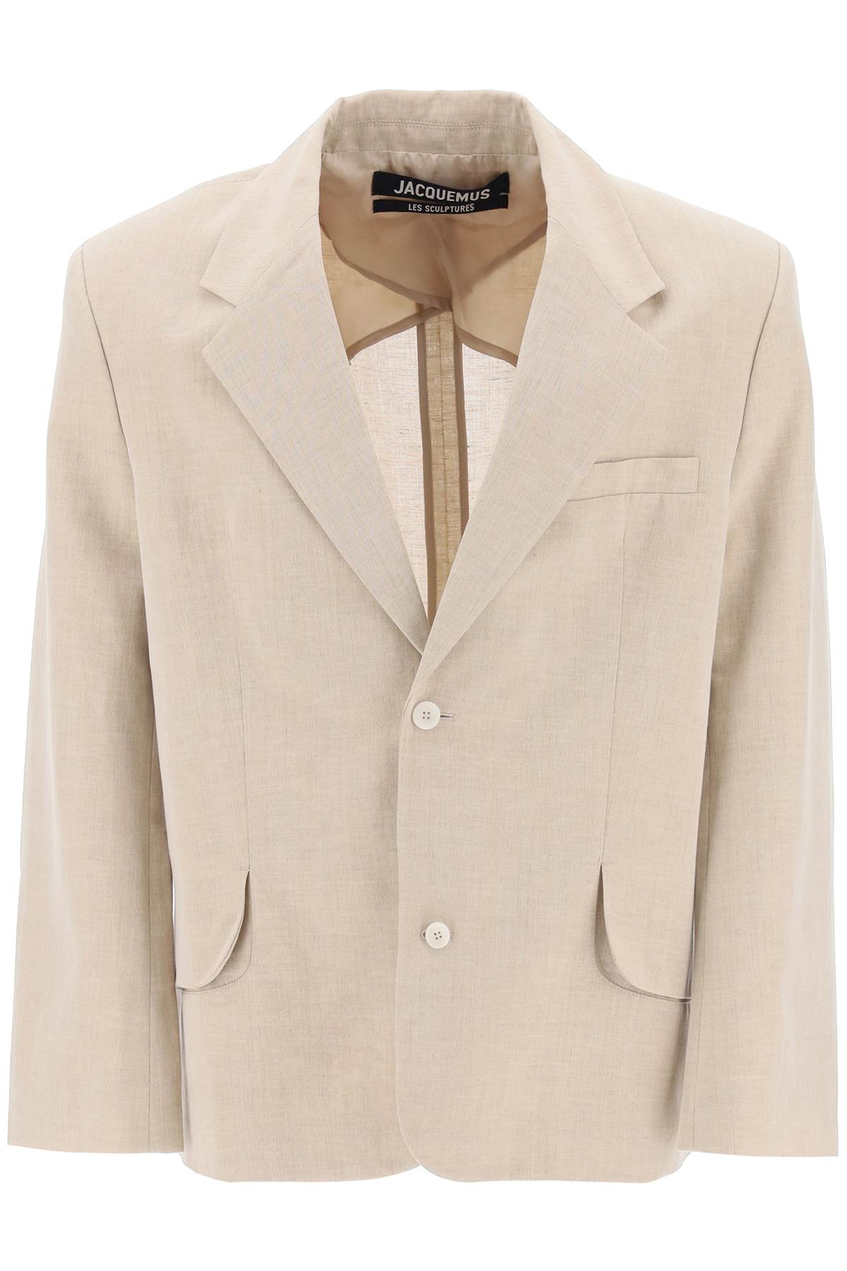 Shop Jacquemus "single-breasted Jacket Titled The In Beige