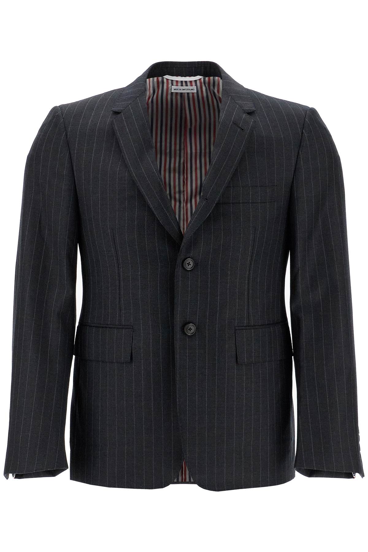 Shop Thom Browne Woolen Pinstripe In Grey