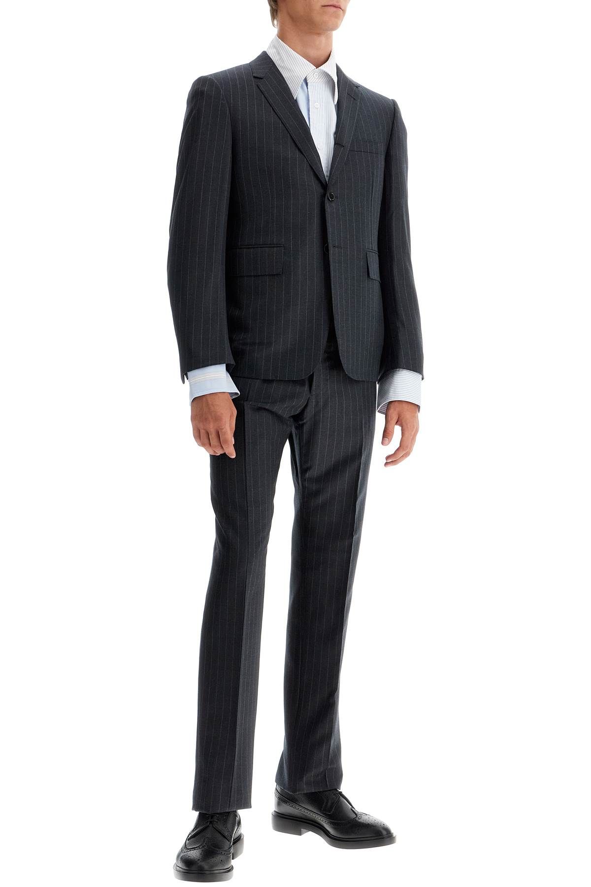 Shop Thom Browne Woolen Pinstripe In Grey