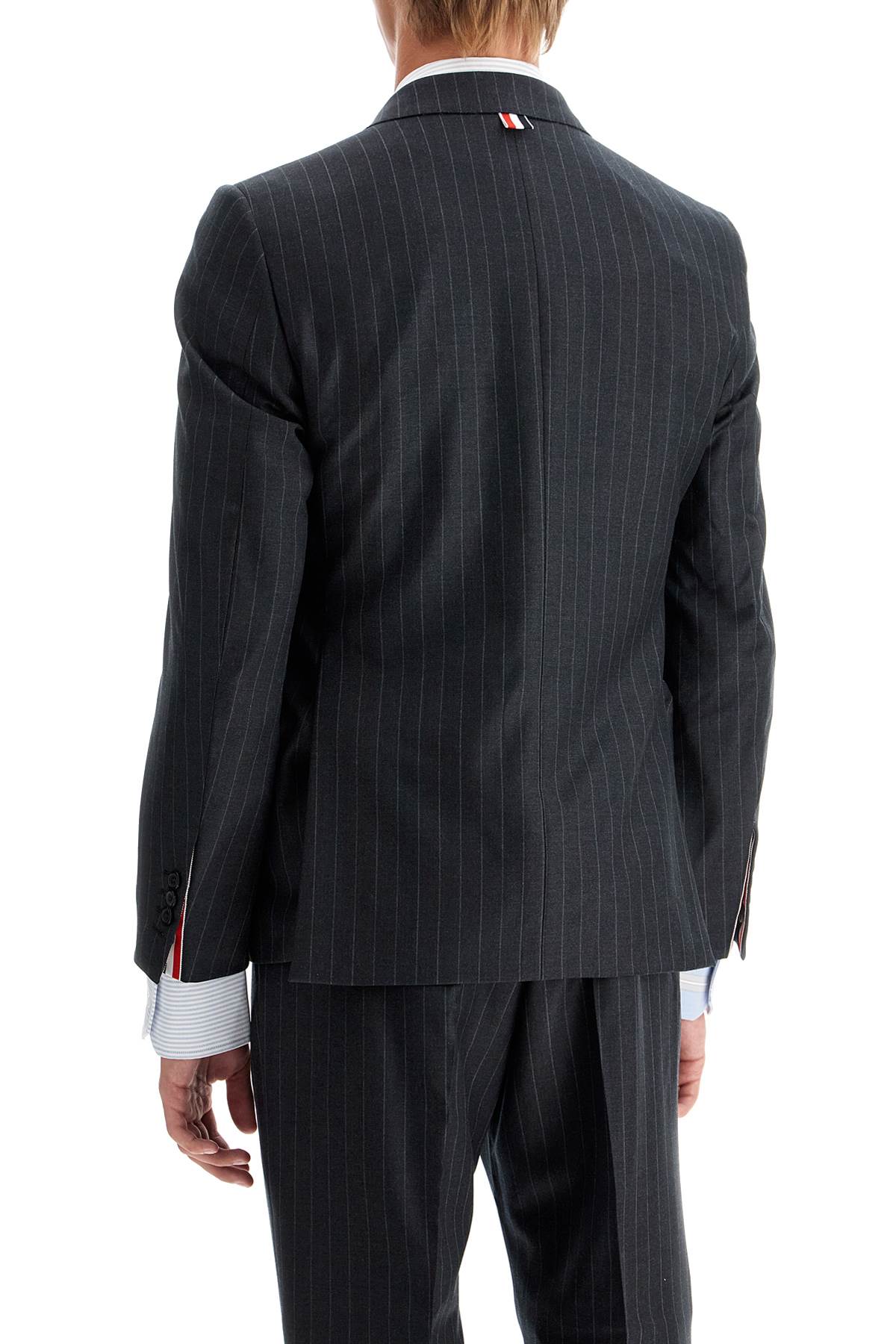 Shop Thom Browne Woolen Pinstripe In Grey