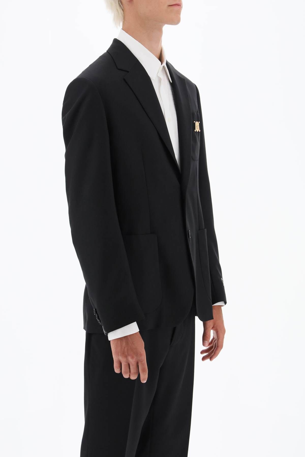 Shop Versace Medusa Biggie Single-breasted Blazer In Black