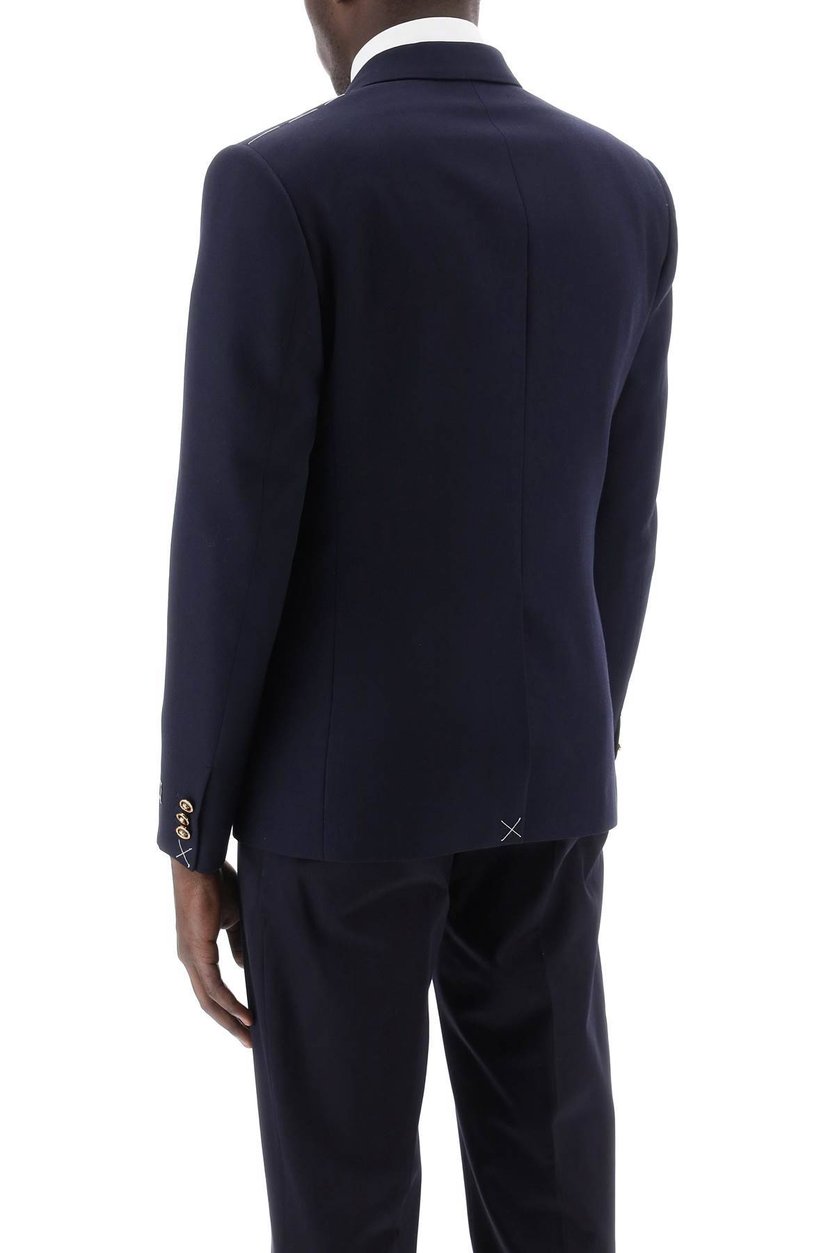 Shop Versace Tailored Jacket With Medusa Buttons In Blue
