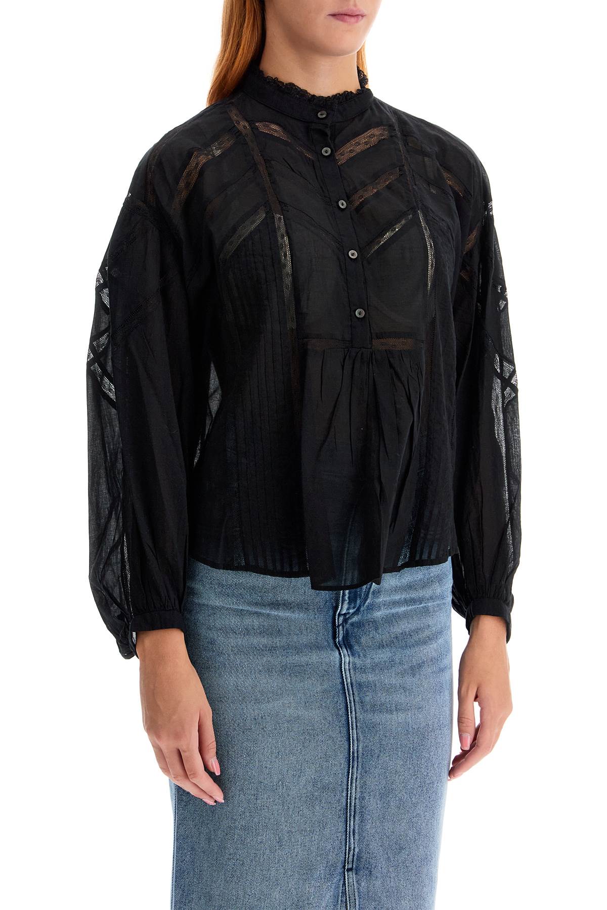 Shop Isabel Marant Étoile Cotton Gelma Blouse For In Black