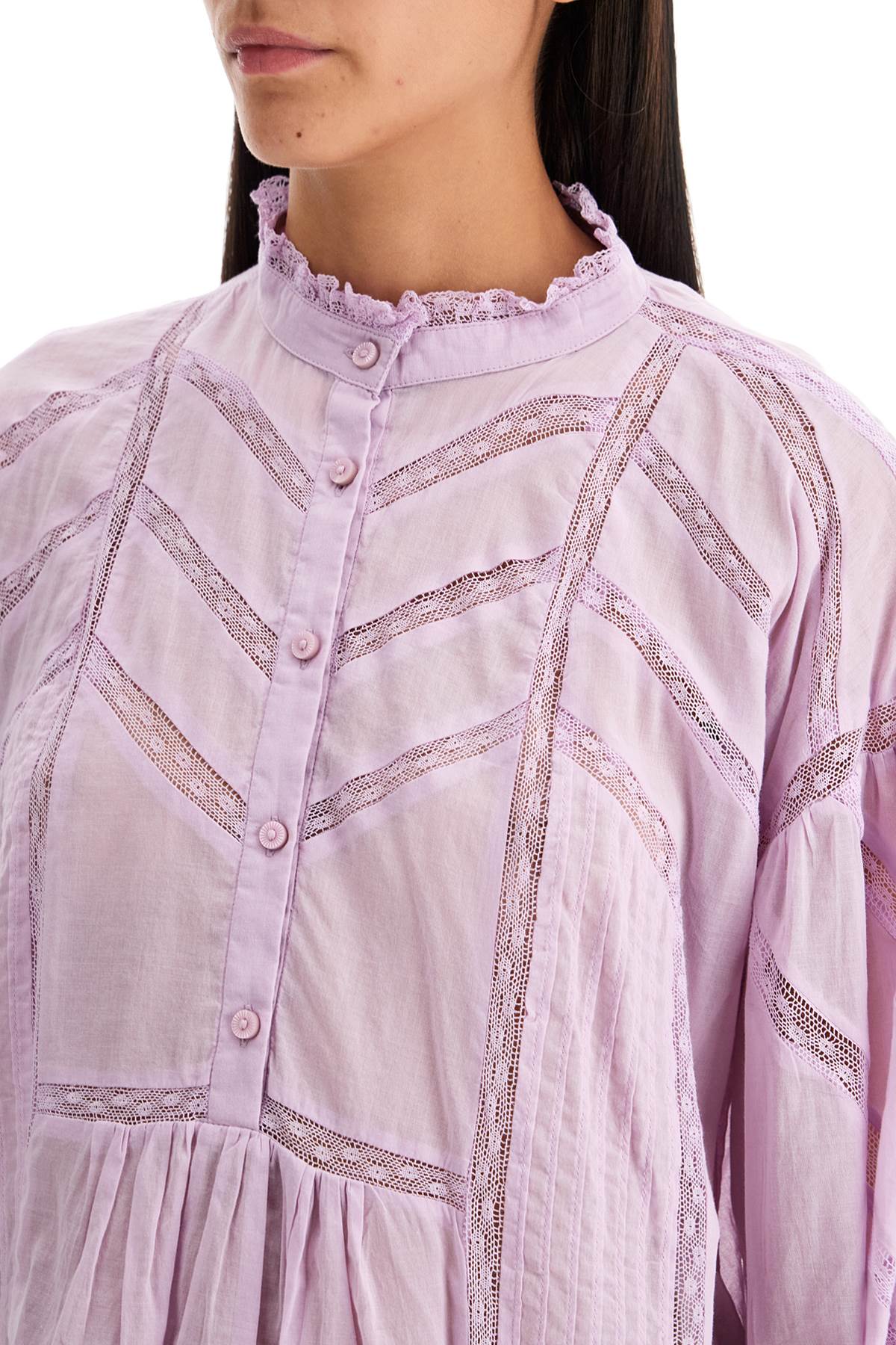 Shop Isabel Marant Étoile Cotton Gelma Blouse For In Purple