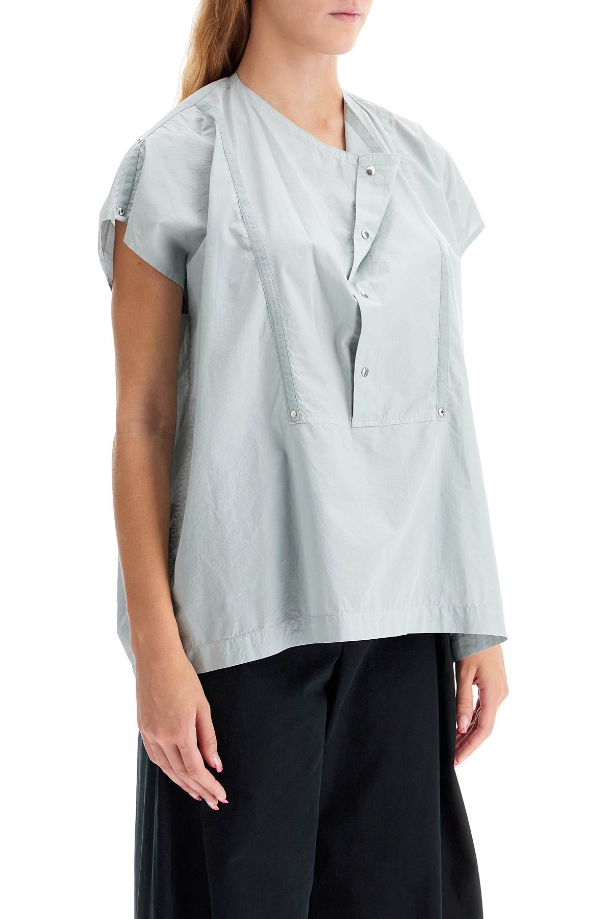 Shop Lemaire Blouse With Draped Neckline And In Grey