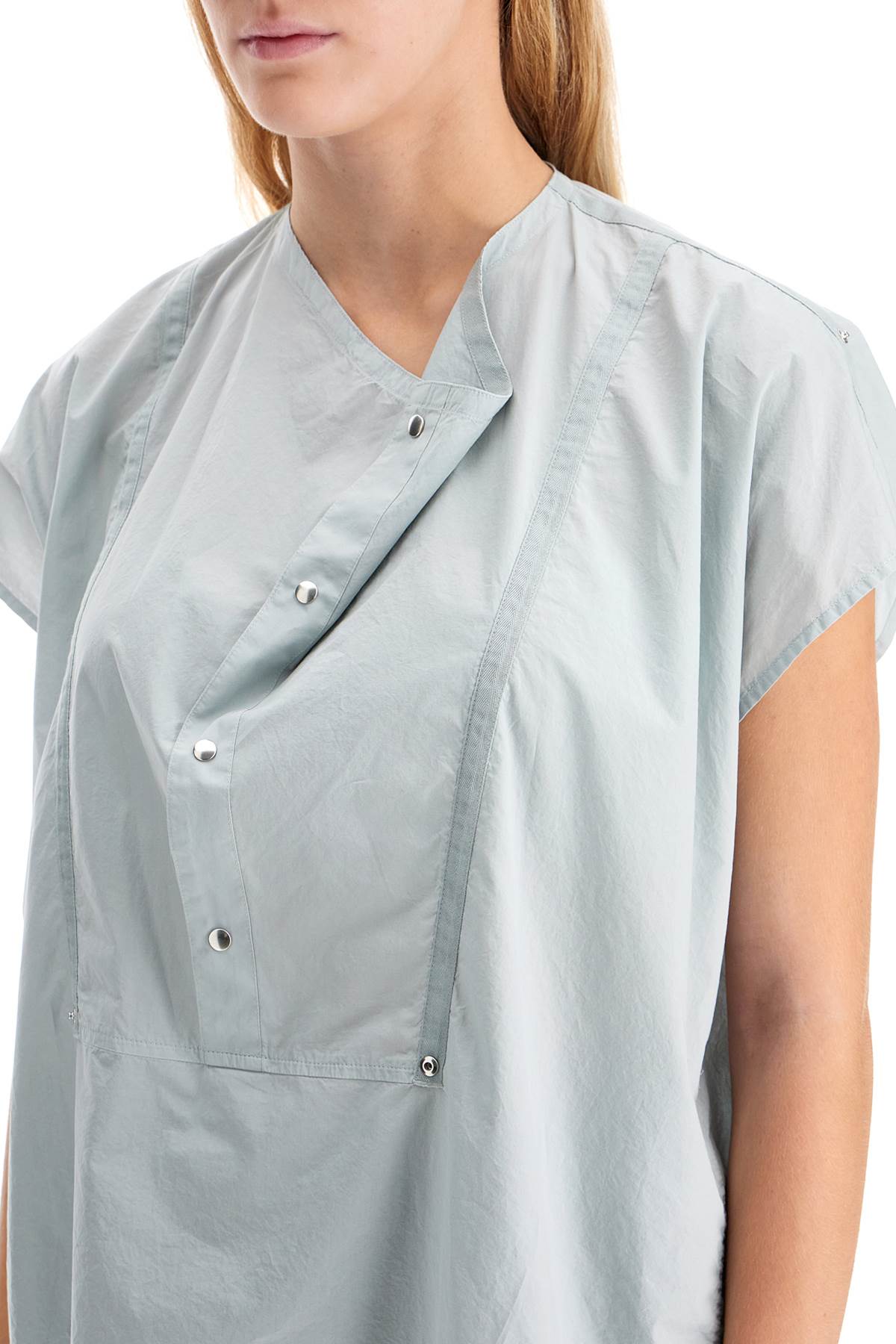 Shop Lemaire Blouse With Draped Neckline And In Grey