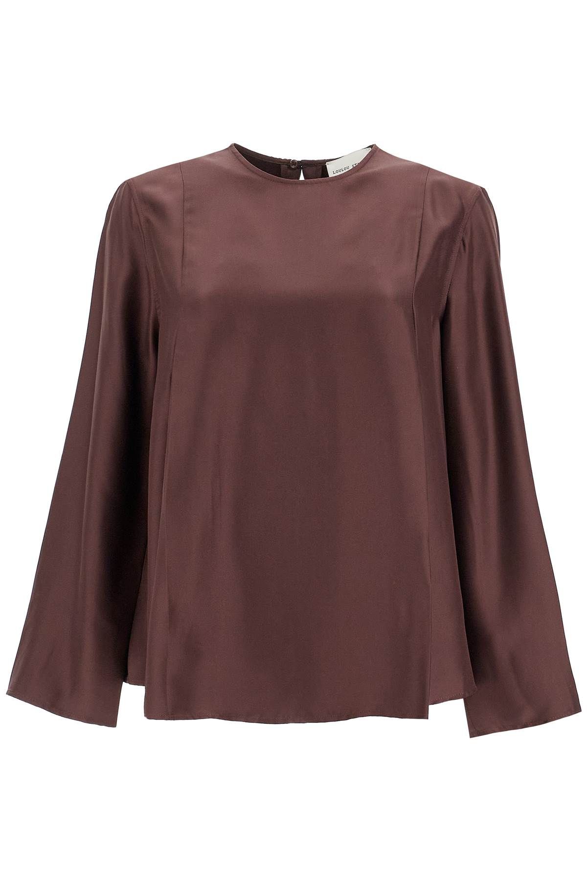 Shop Loulou Studio Silk Adalyn Blouse In Brown