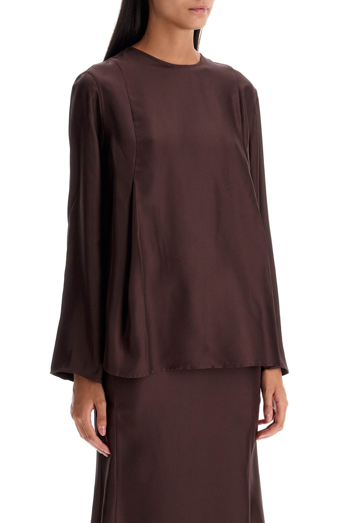 Shop Loulou Studio Silk Adalyn Blouse In Brown