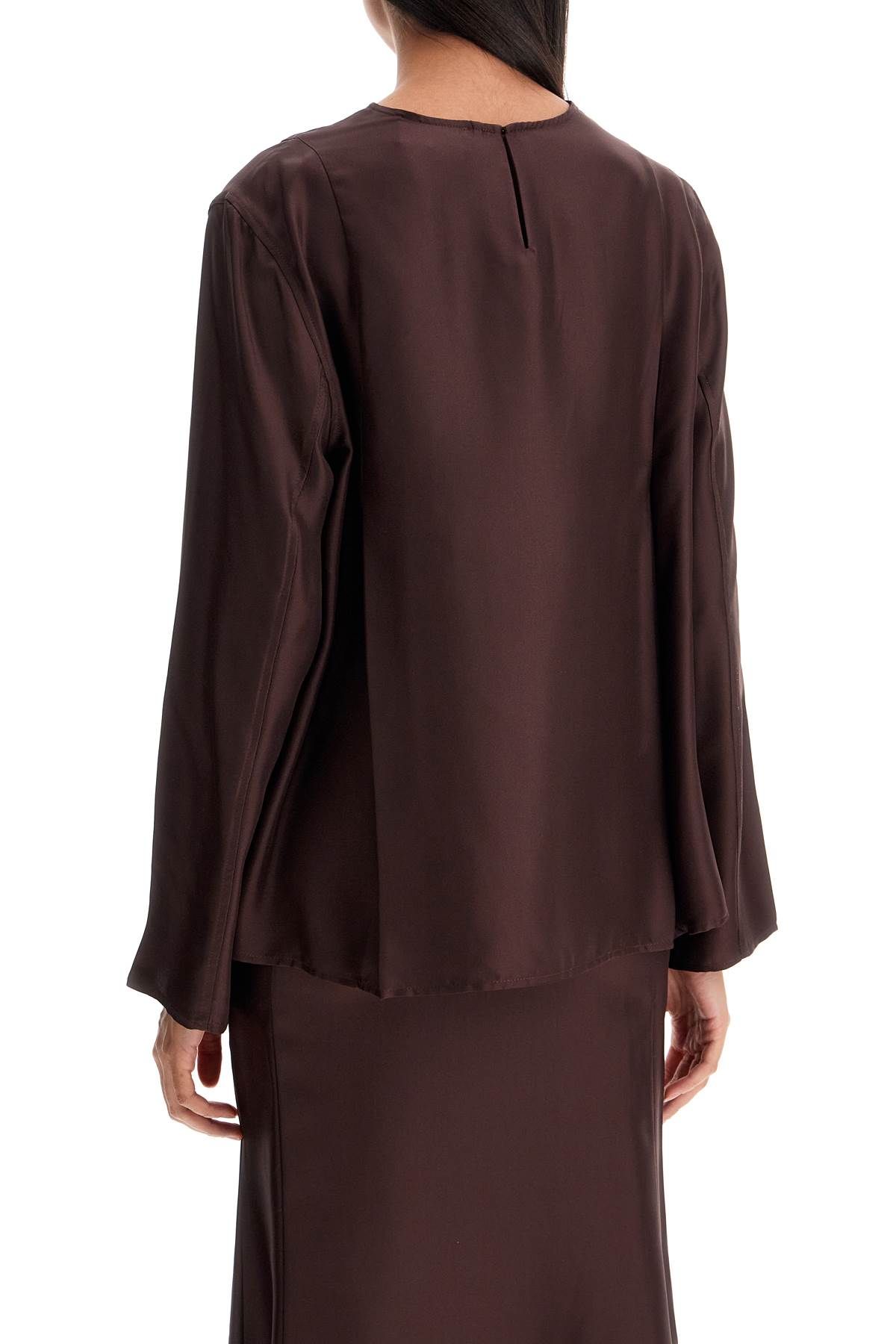 Shop Loulou Studio Silk Adalyn Blouse In Brown