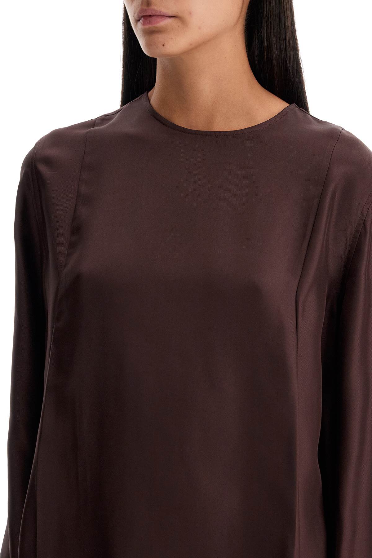 Shop Loulou Studio Silk Adalyn Blouse In Brown