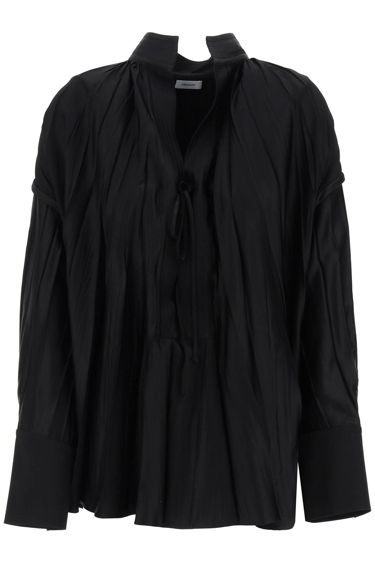 Shop Ferragamo Caftan-style Blouse In Black