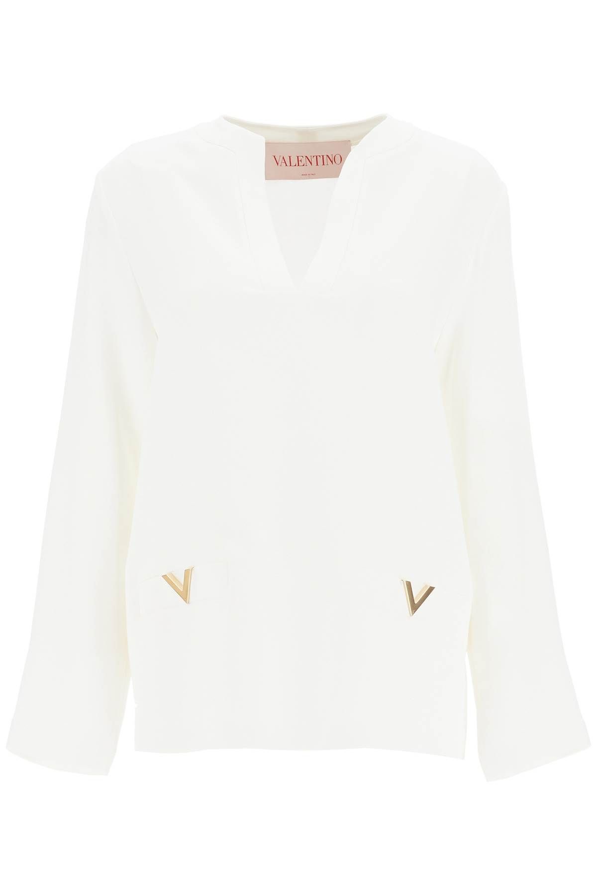 Shop Valentino "cady Couture Crepe In White