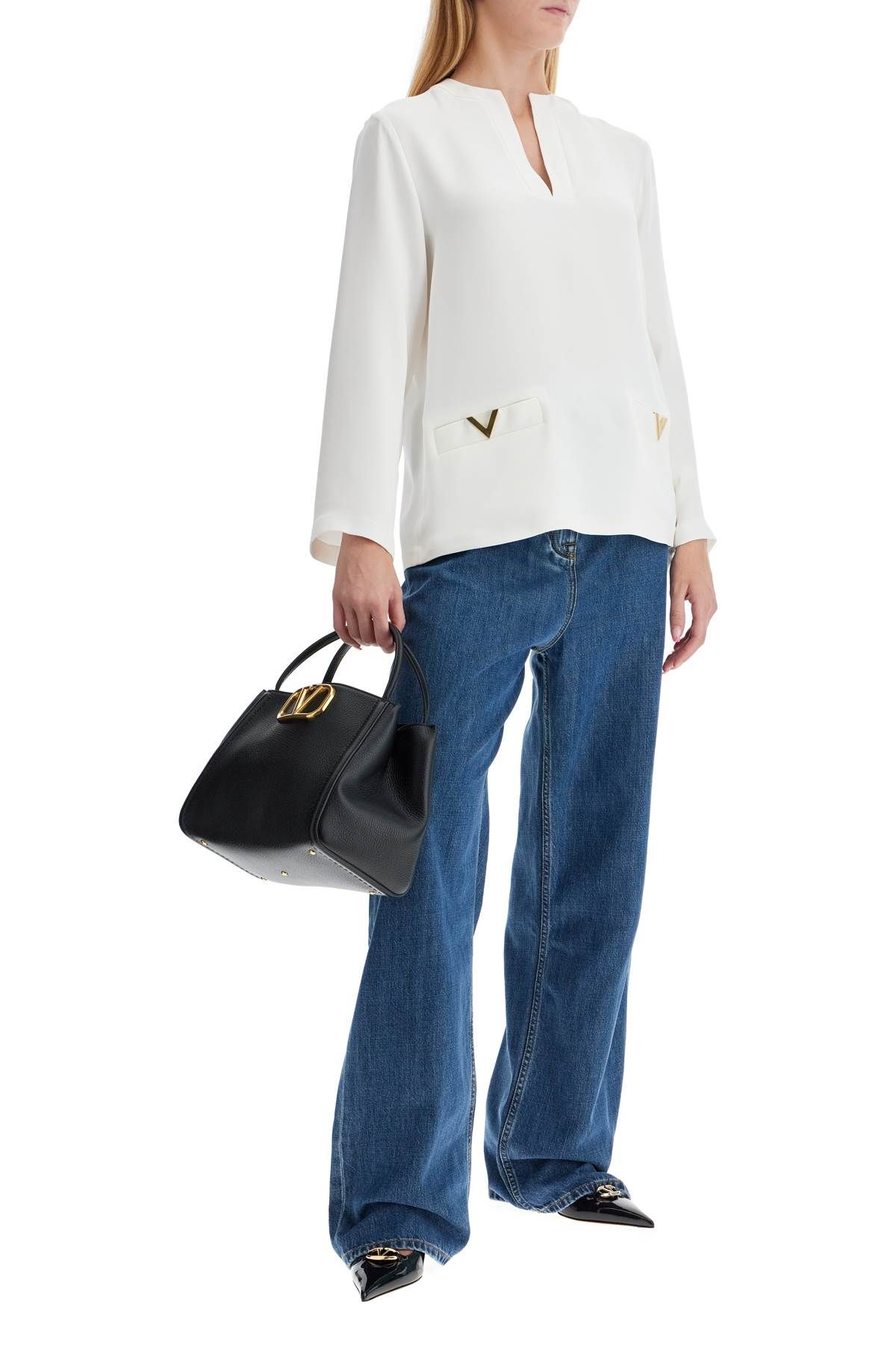 Shop Valentino "cady Couture Crepe In White