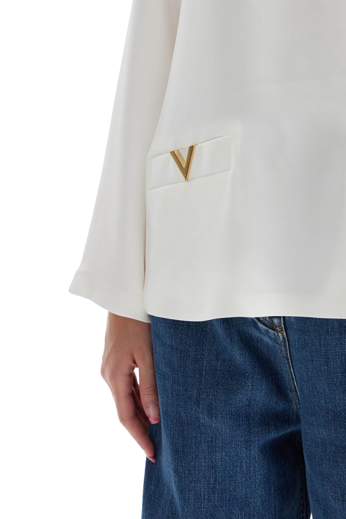 Shop Valentino "cady Couture Crepe In White