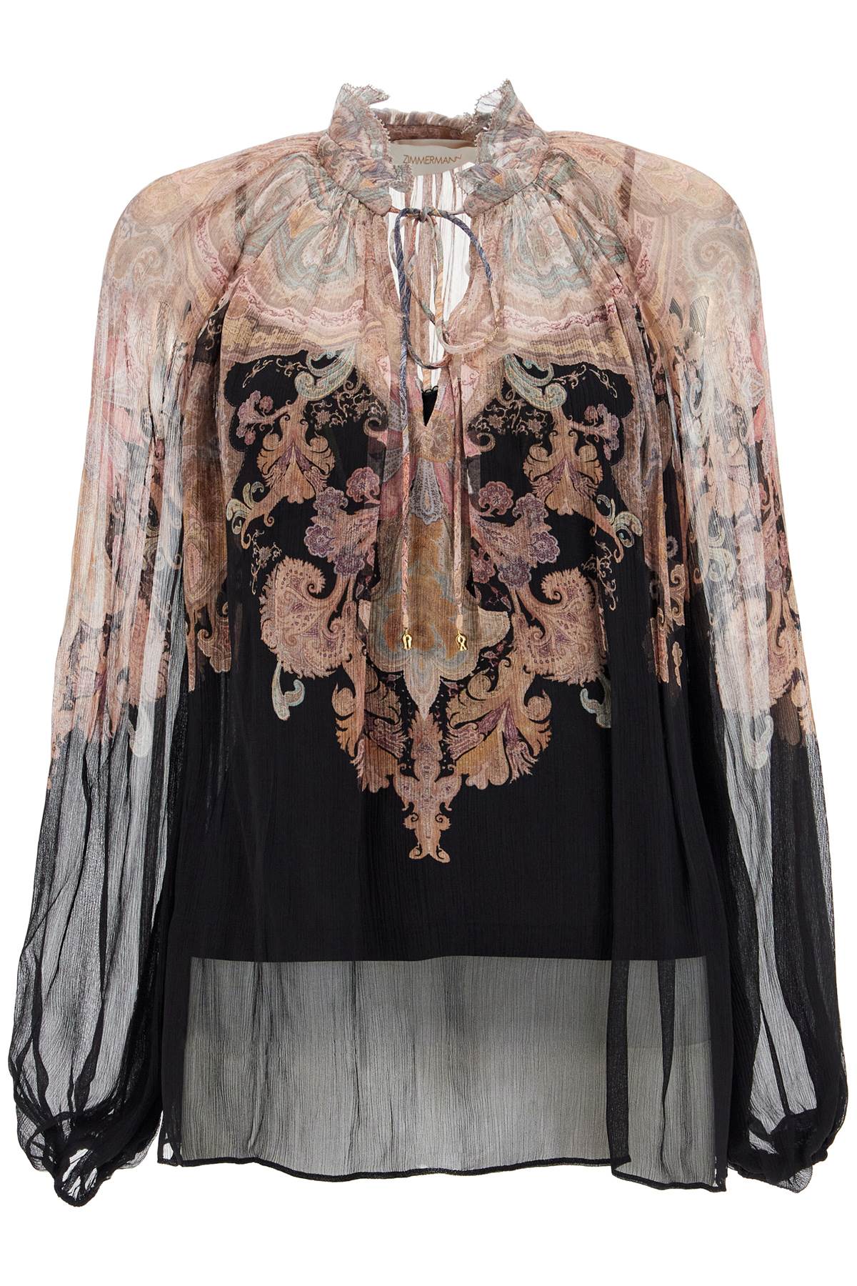 Shop Zimmermann Of Product In Chiffon Blouse In Black