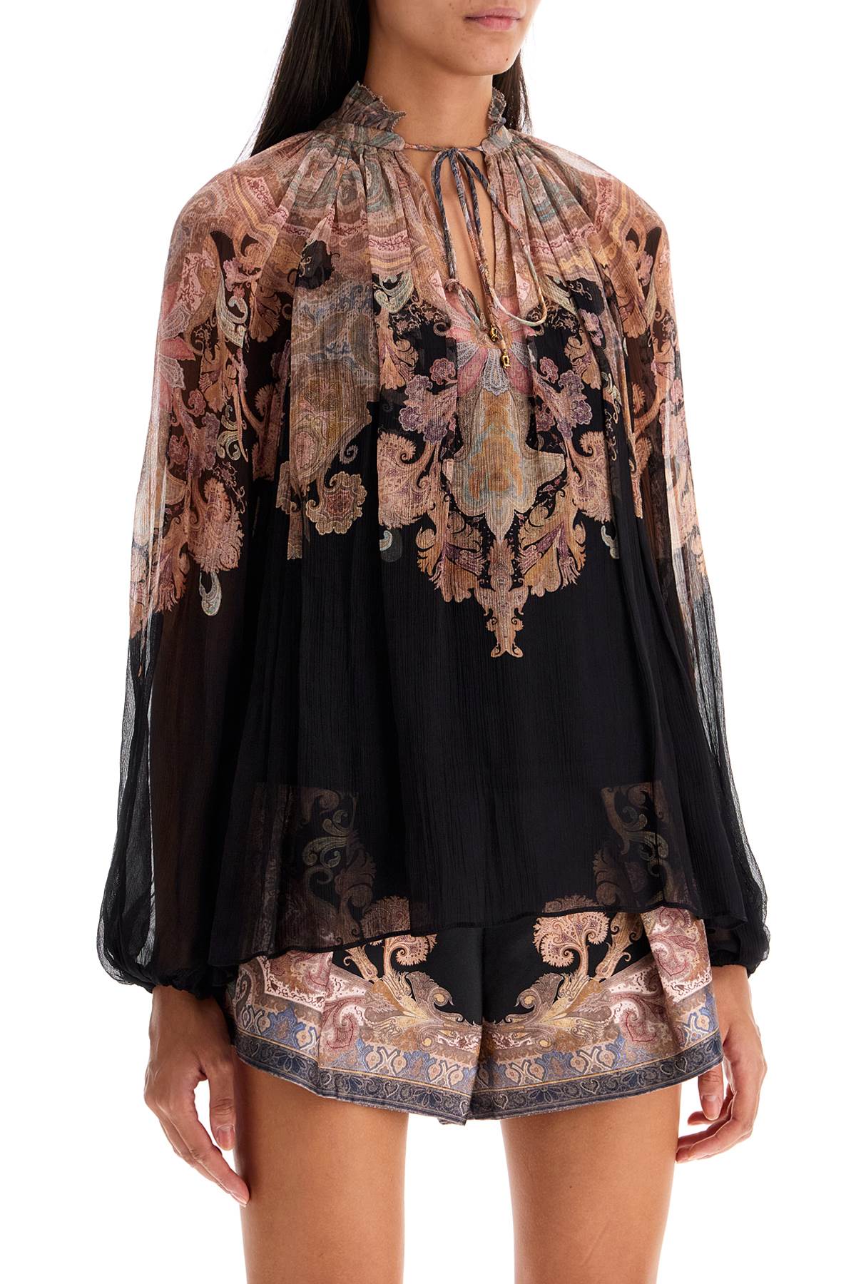 Shop Zimmermann Of Product In Chiffon Blouse In Black