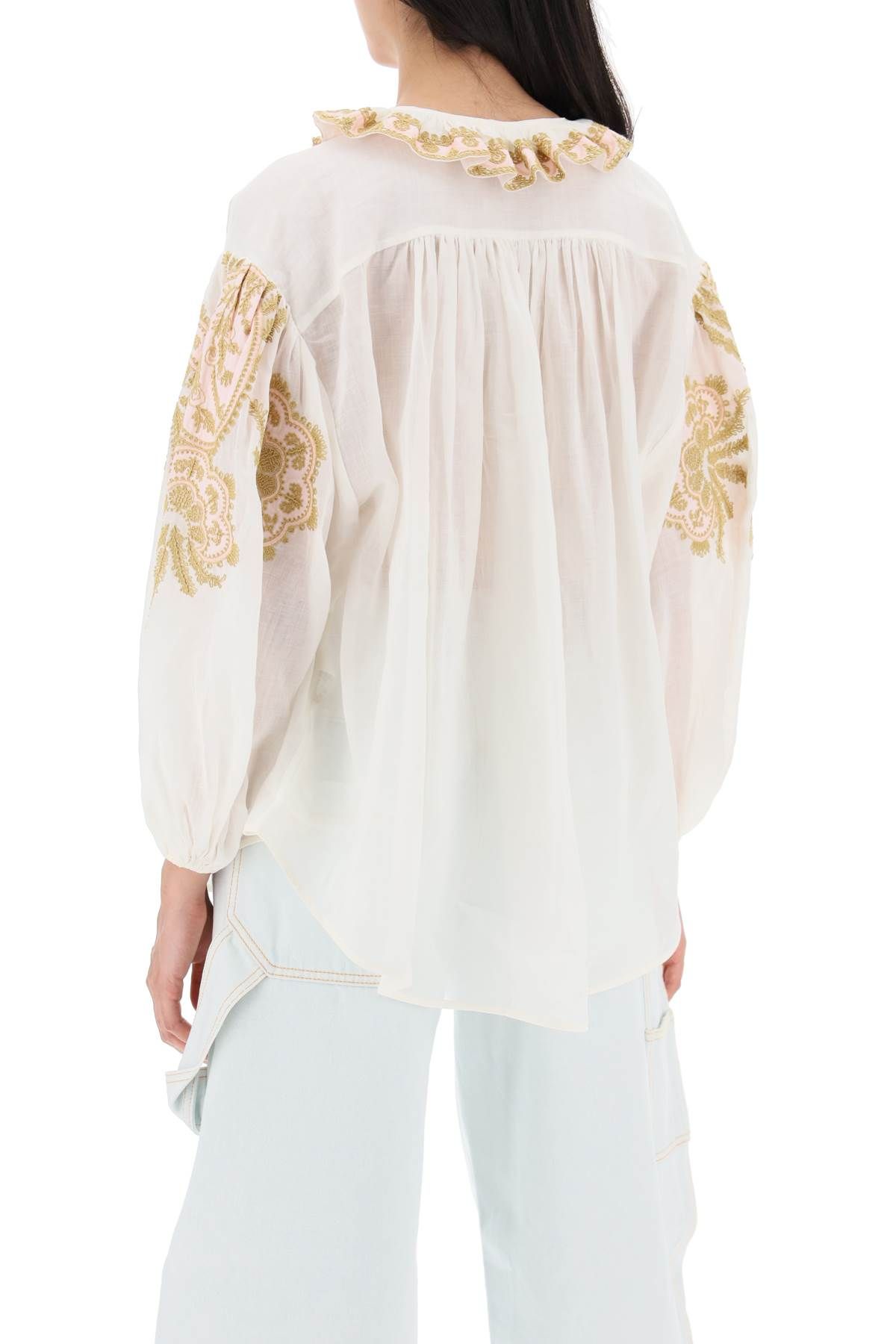 Shop Zimmermann "ramie Blouse Made In White