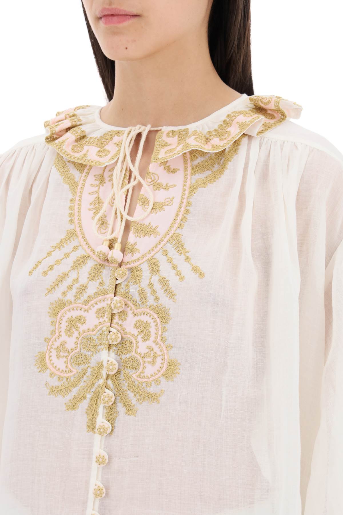 Shop Zimmermann "ramie Blouse Made In White