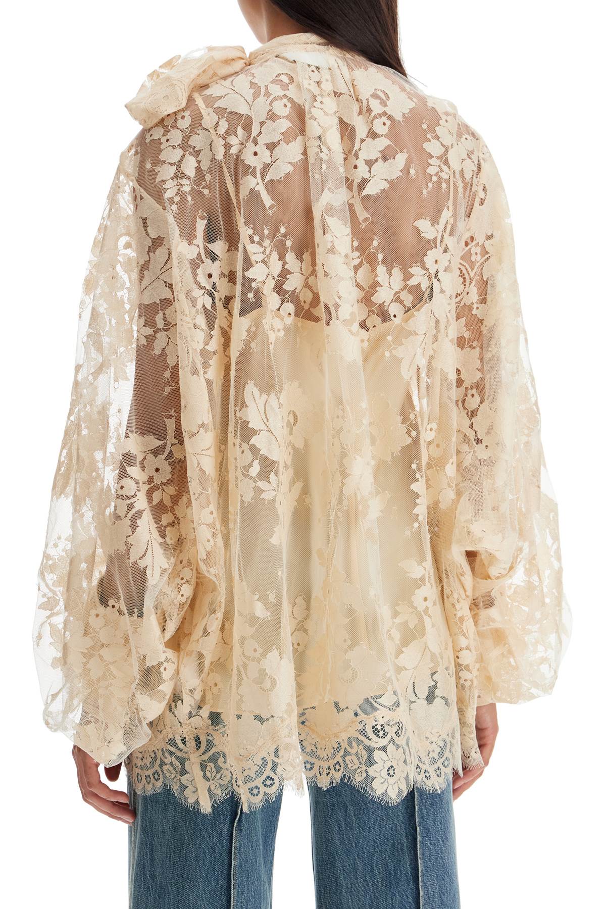 Shop Zimmermann Of Lace Blouse With Floral Pattern In Neutro