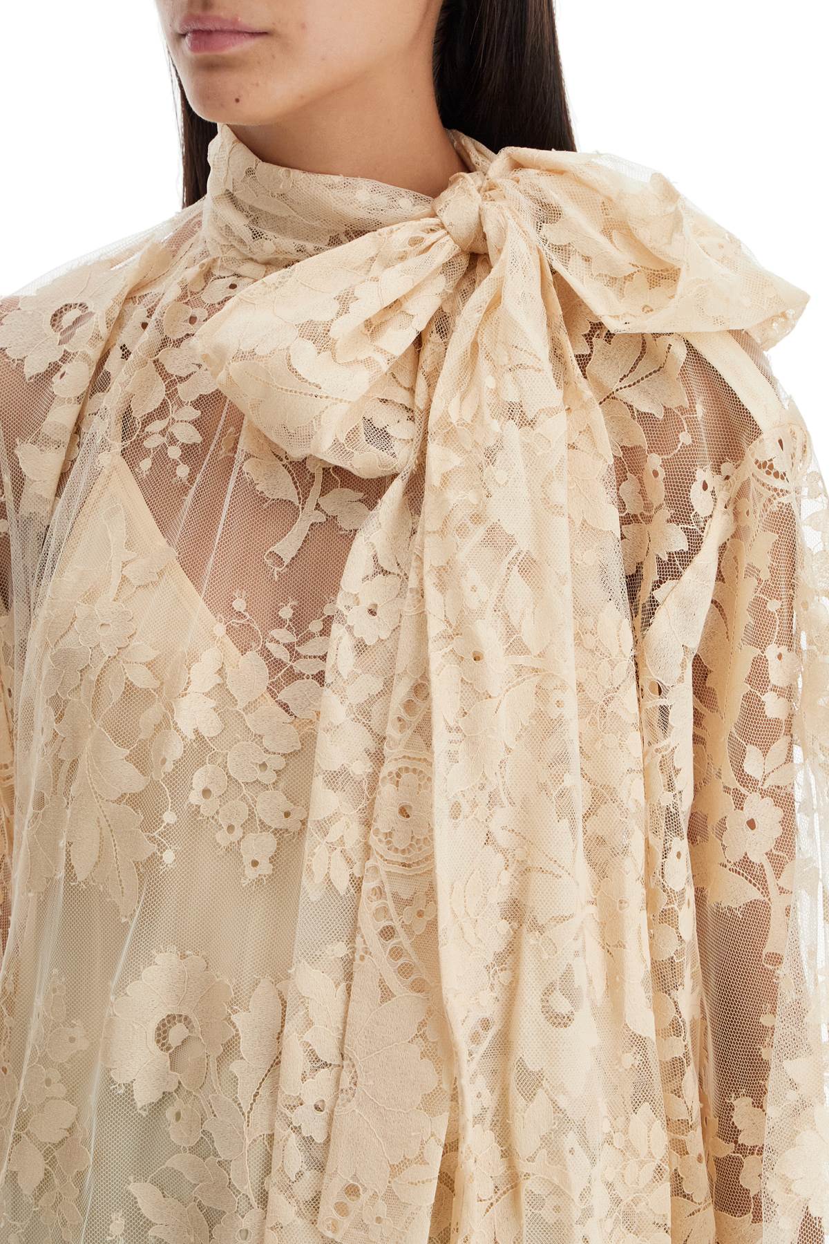 Shop Zimmermann Of Lace Blouse With Floral Pattern In Neutro