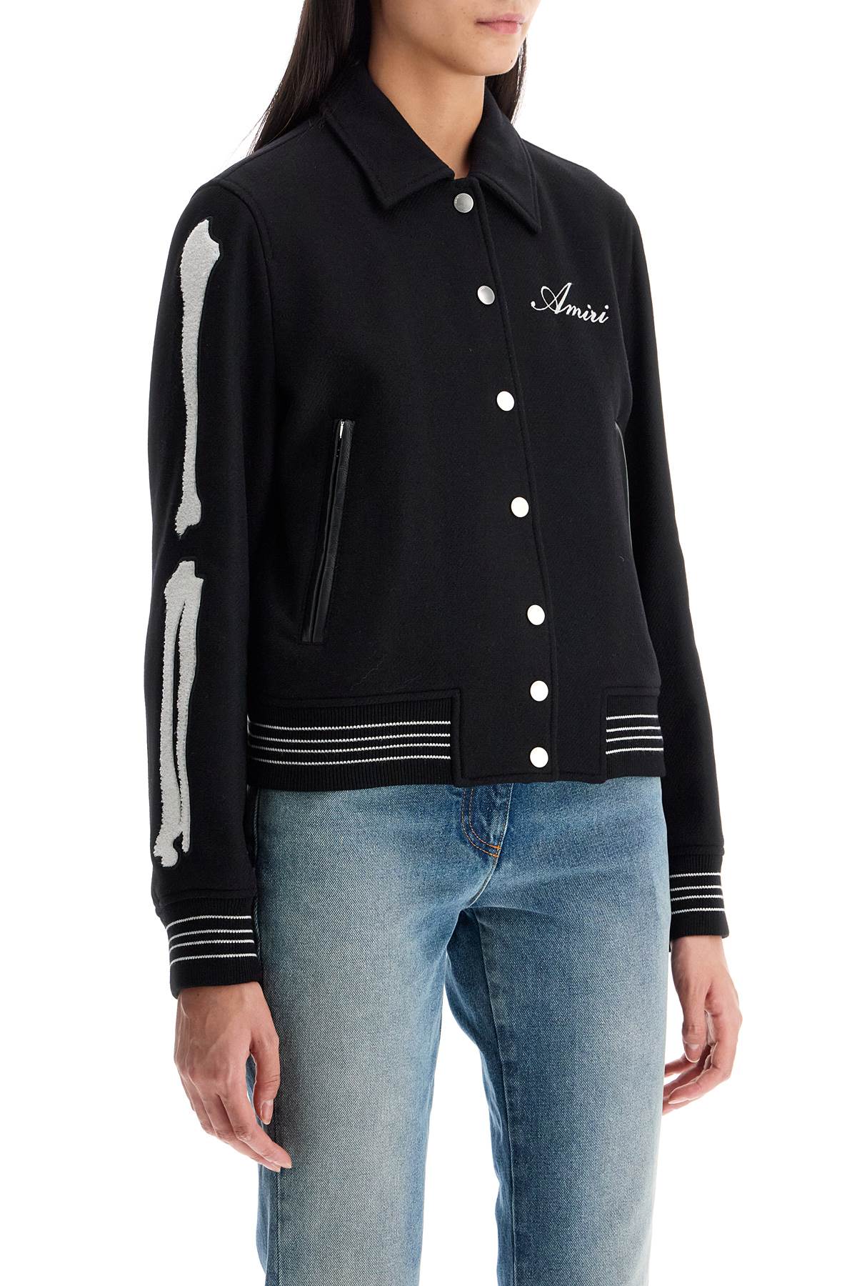 Shop Amiri Varsity Jacket In Black