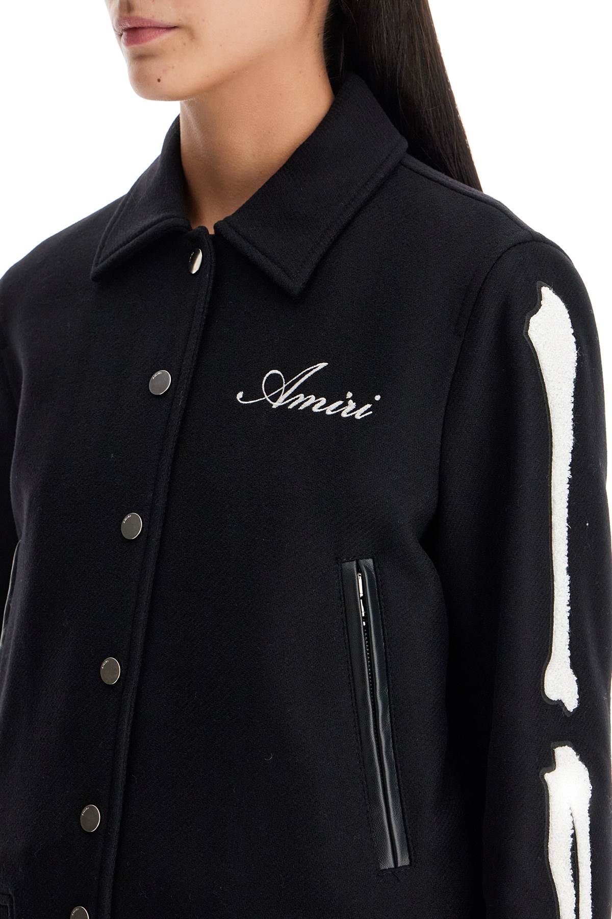 Shop Amiri Varsity Jacket In Black