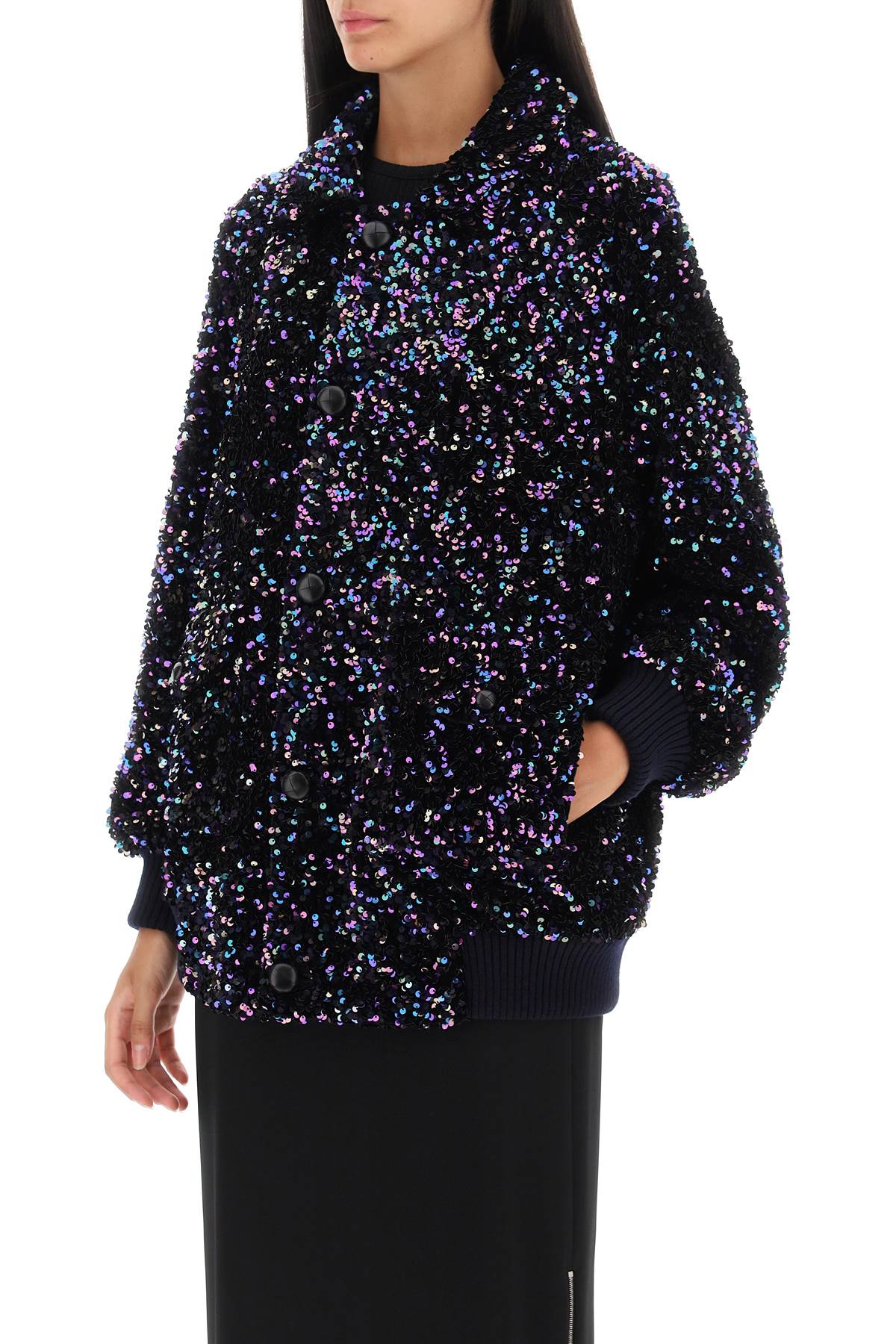 Shop Blazé Milano Aileen Chabo Sequined Bomber Jacket In Blue