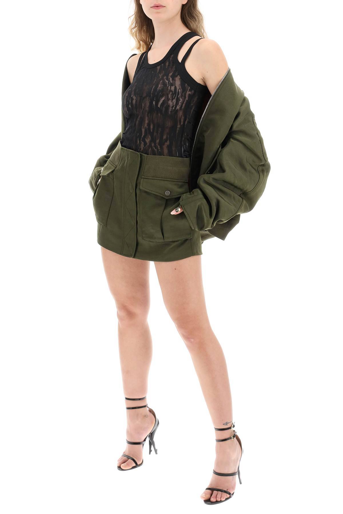 Shop Dion Lee Oversized Technical Nylon Bomber In Green