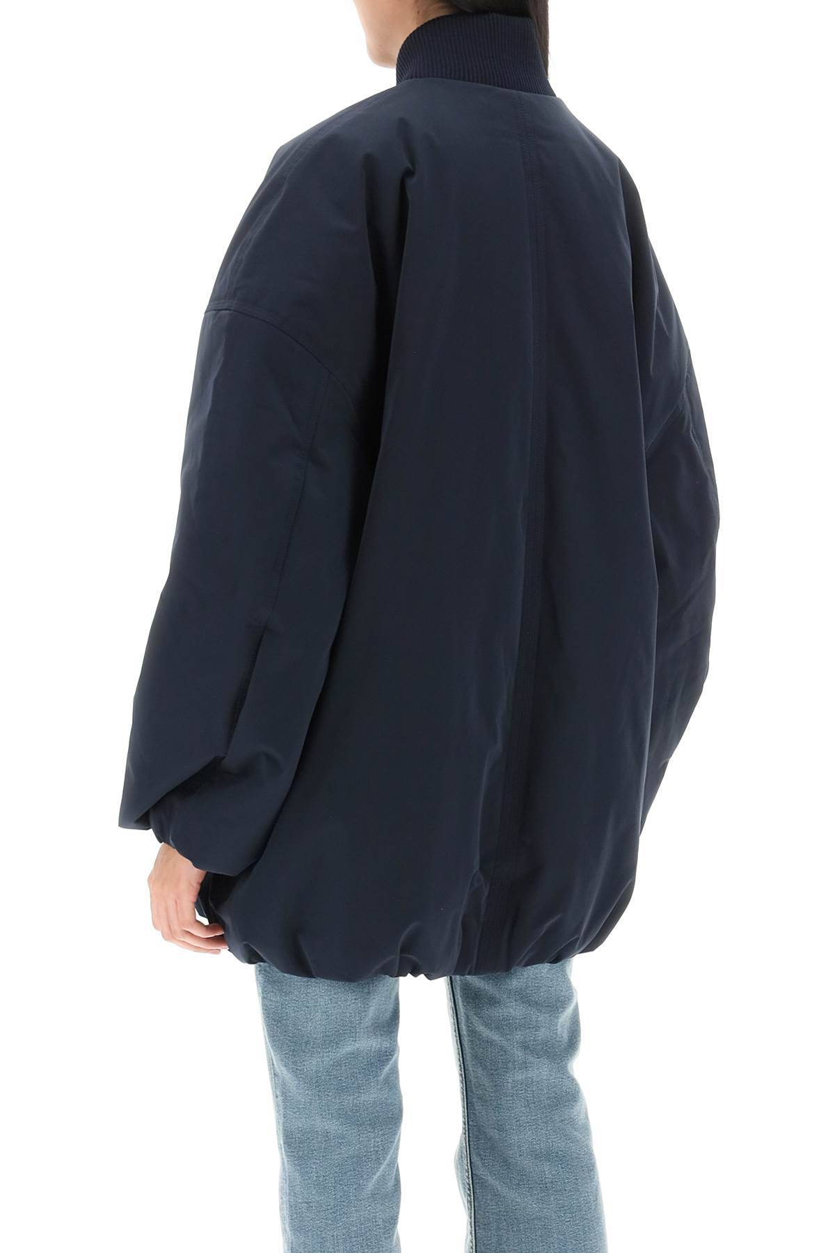 Shop Ganni Oversized Midi Bomber Jacket In Blue
