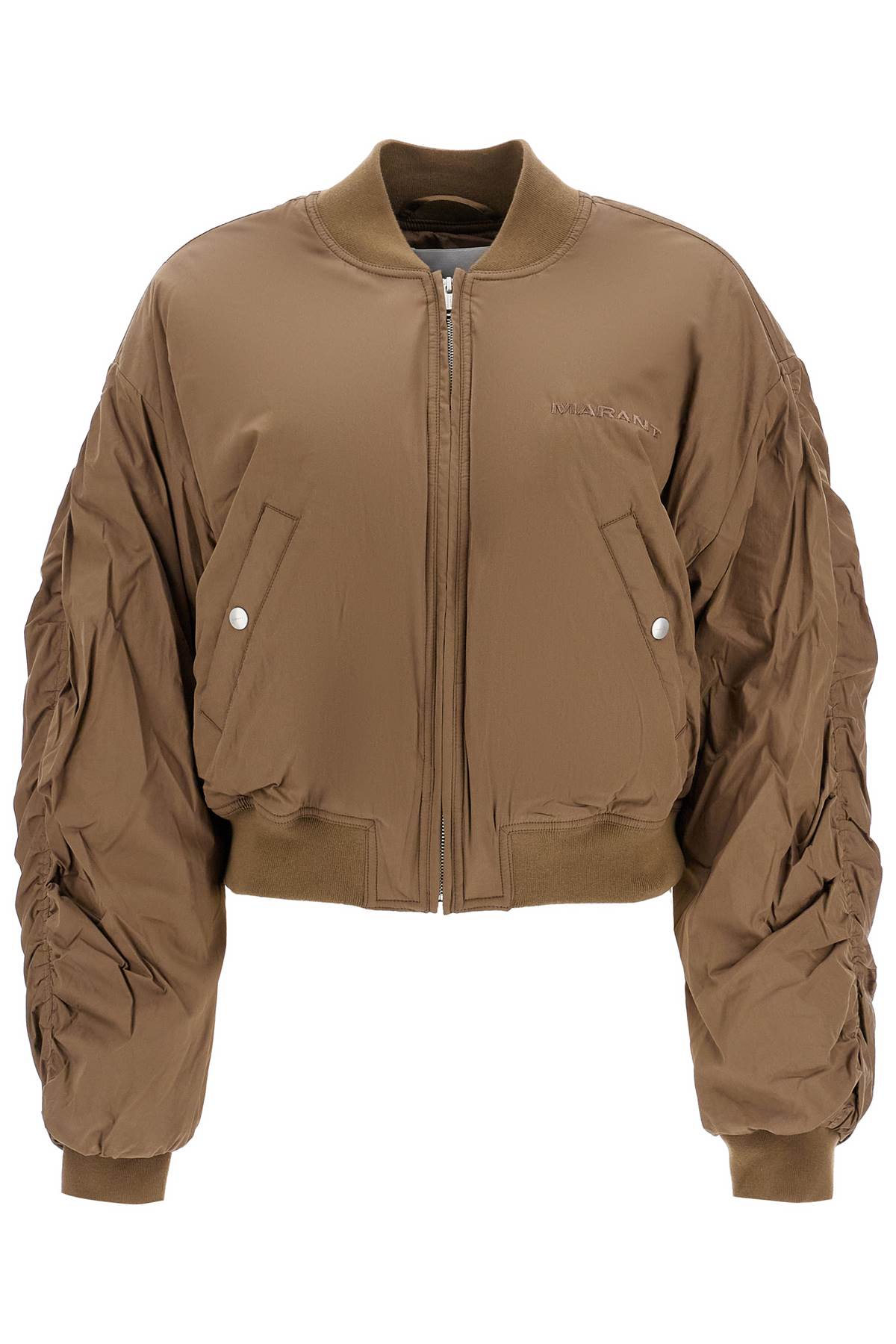 Shop Isabel Marant Étoile Bessime Oversized Bomber Jacket In Khaki